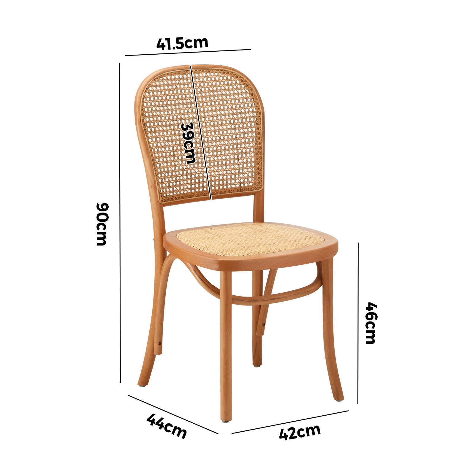 Oikiture Dining Chairs Wooden Chairs Rattan Accent Chair Beige - Sunyee