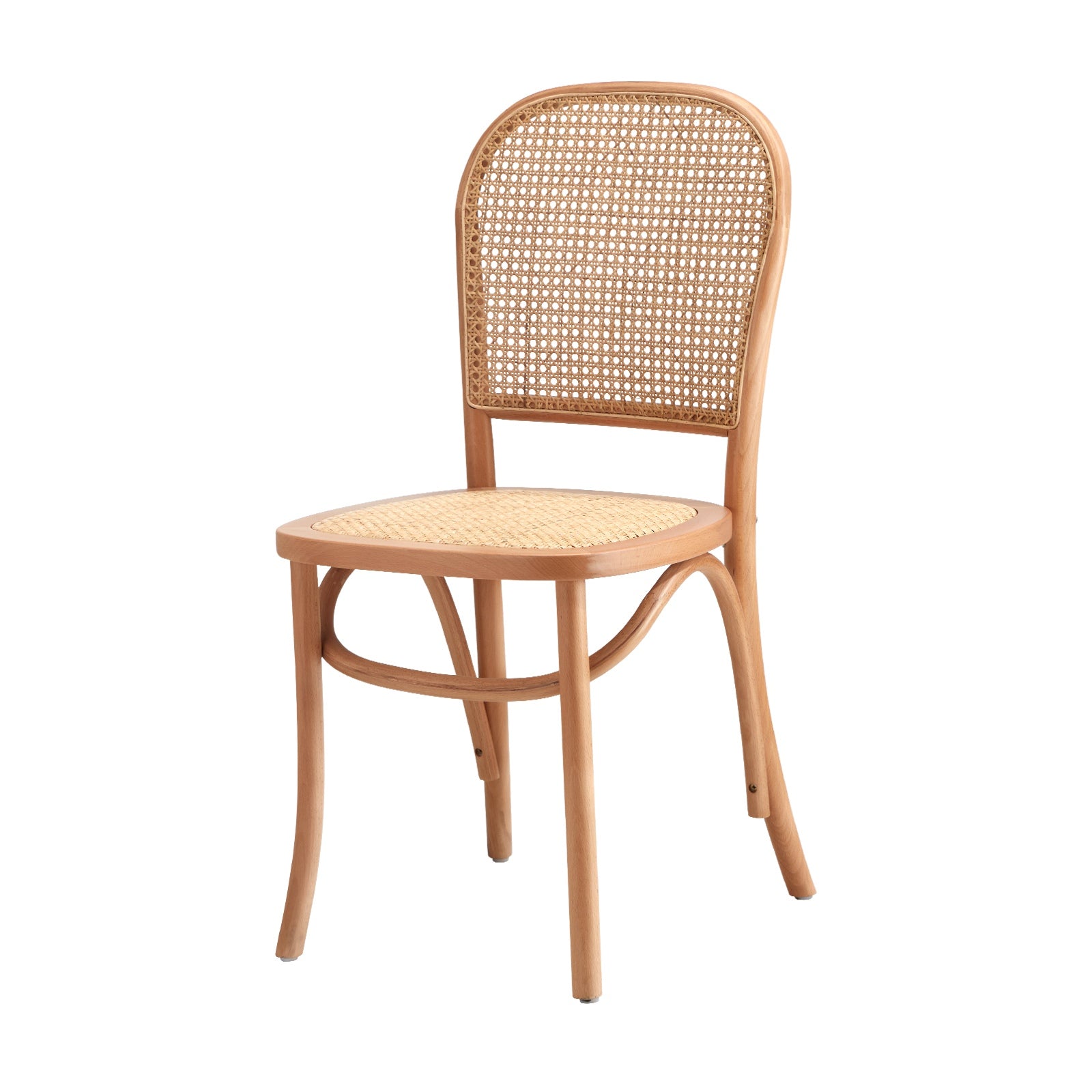 Oikiture Dining Chairs Wooden Chairs Rattan Accent Chair Beige - Sunyee