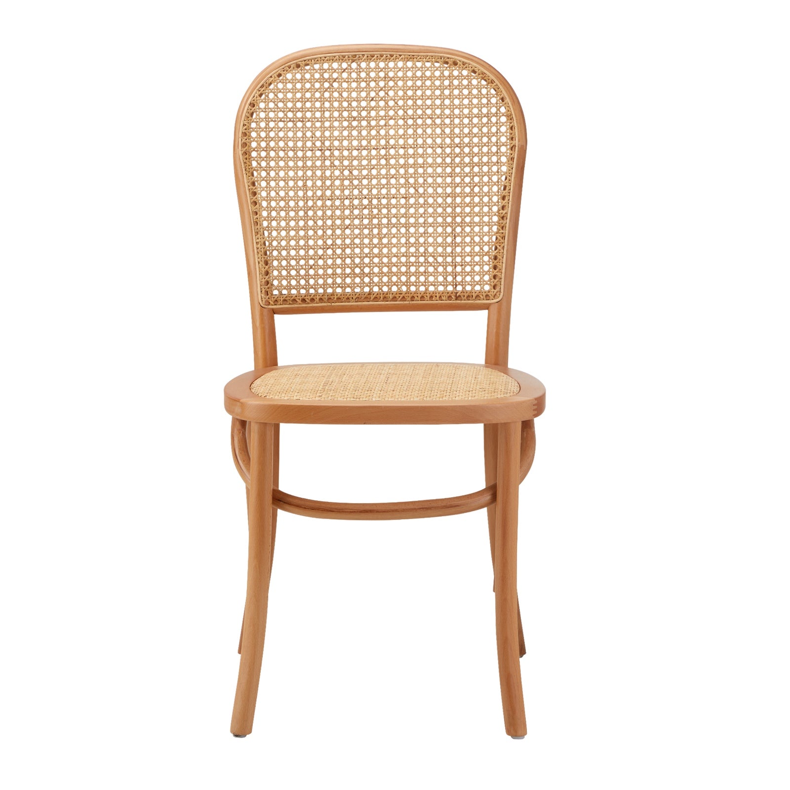Oikiture 4PCS Dining Chairs Wooden Chairs Rattan Accent Chair Natural - Sunyee