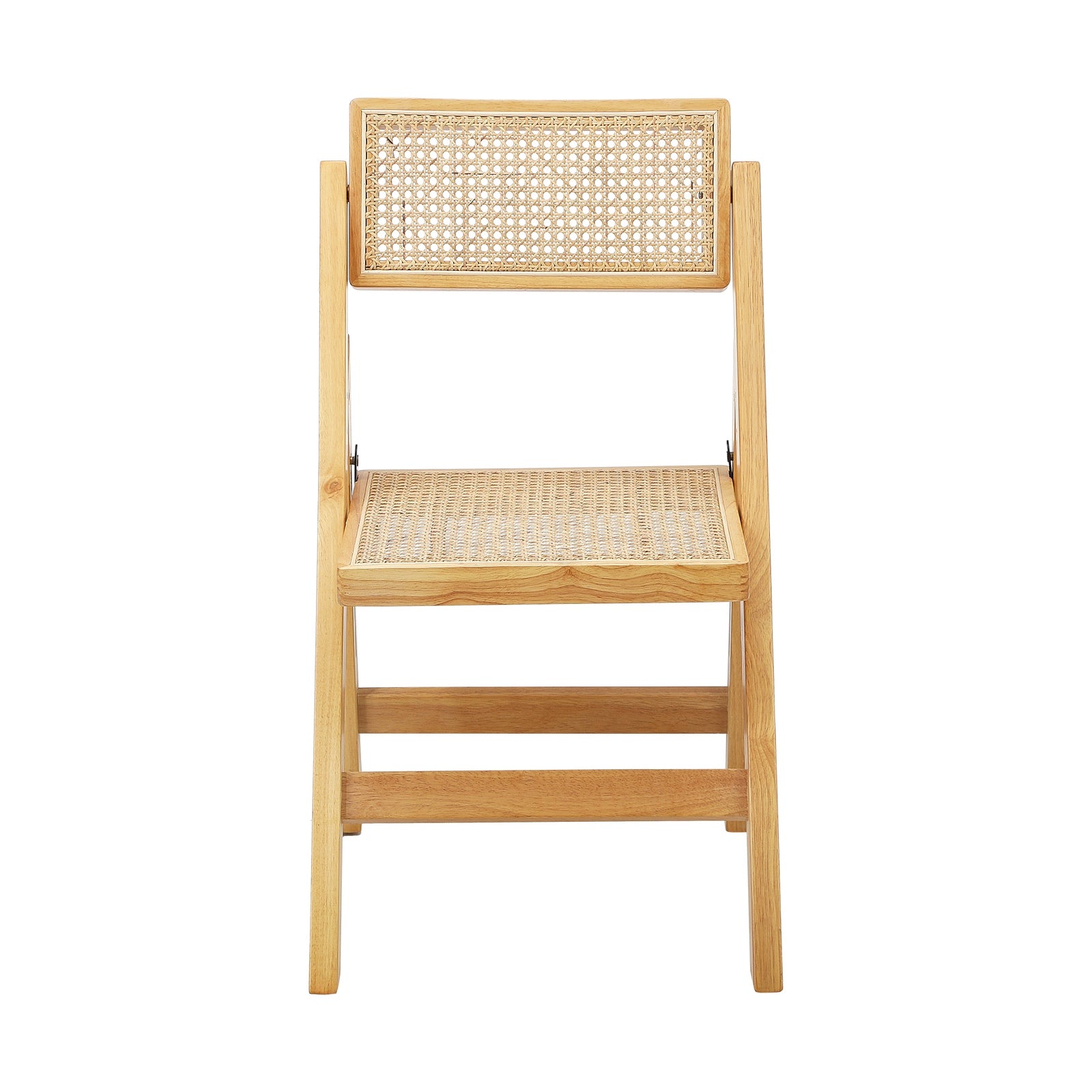 Oikiture 4x Dining Chairs Folding Rattan Chair Wooden Accent Chair Natural - Sunyee