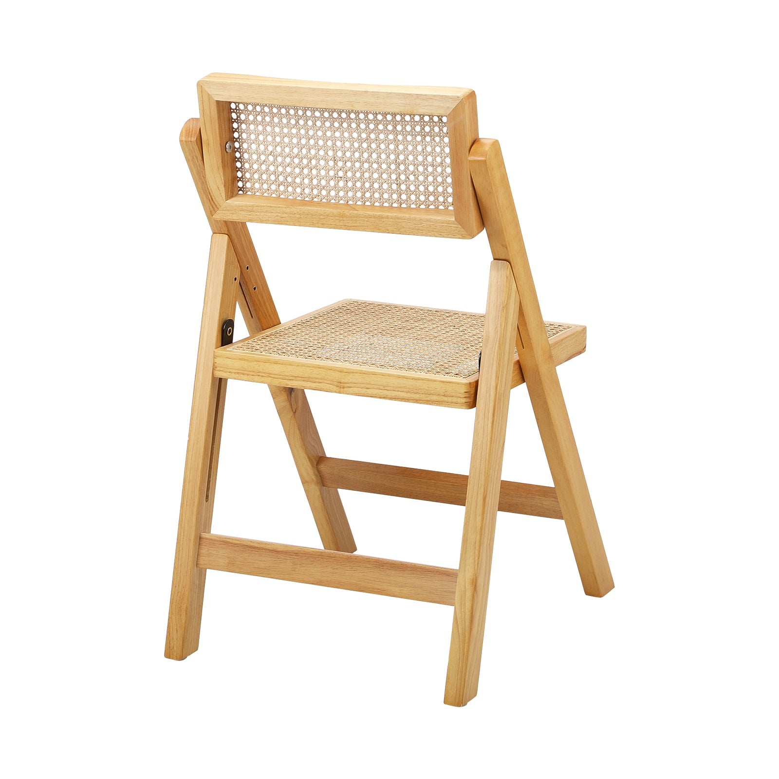Oikiture 4x Dining Chairs Folding Rattan Chair Wooden Accent Chair Natural - Sunyee