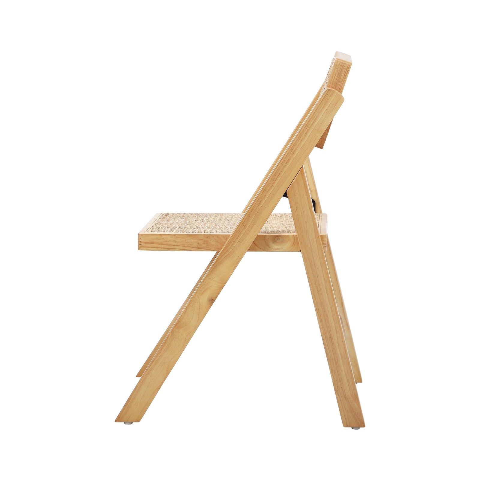 Oikiture 4x Dining Chairs Folding Rattan Chair Wooden Accent Chair Natural - Sunyee
