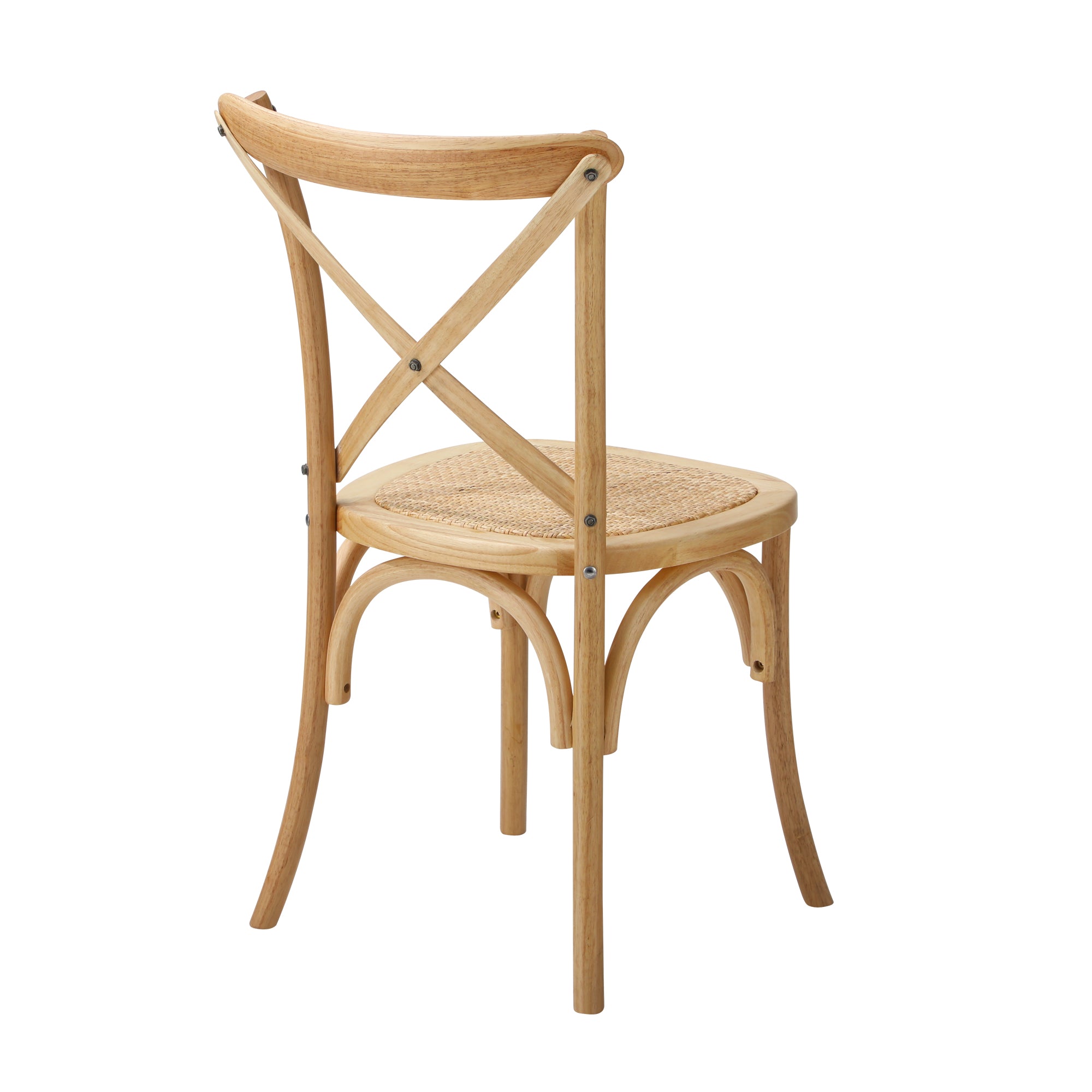 Oikiture Crossback Dining Chair Solid Birch Timber Wood Ratan Seat Wooden - Sunyee