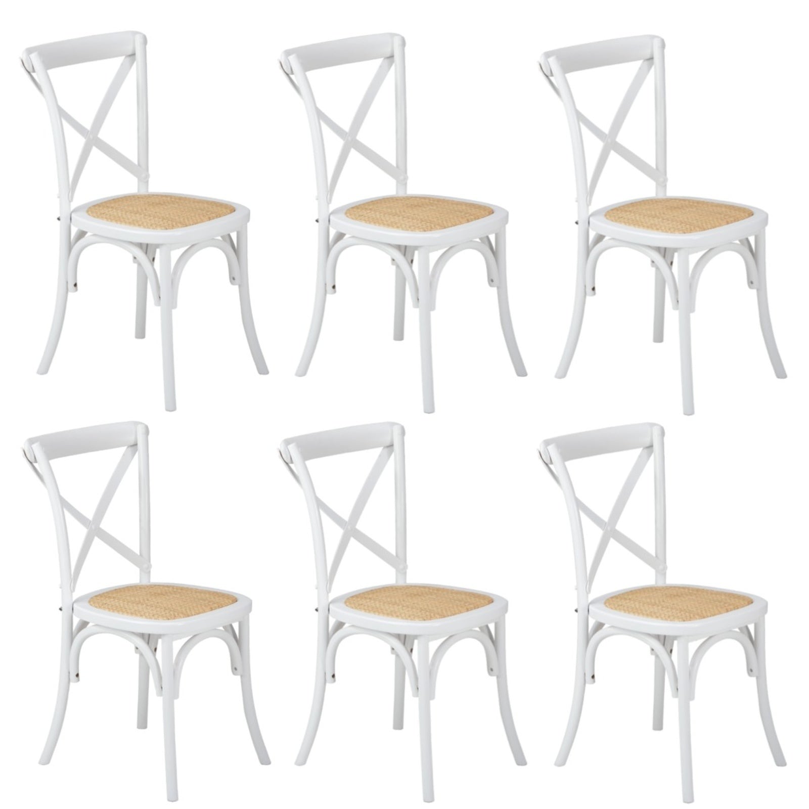 Oikiture 2/4/6PCS Dining Chair Solid Wood & Ratan Seat 3 Style - Sunyee