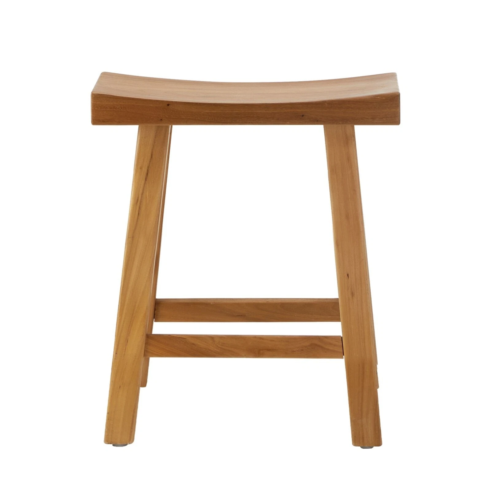 Oikiture 4x Wooden Stool Elm Wood Kitchen Dining Stool Café Seat Natural Timber