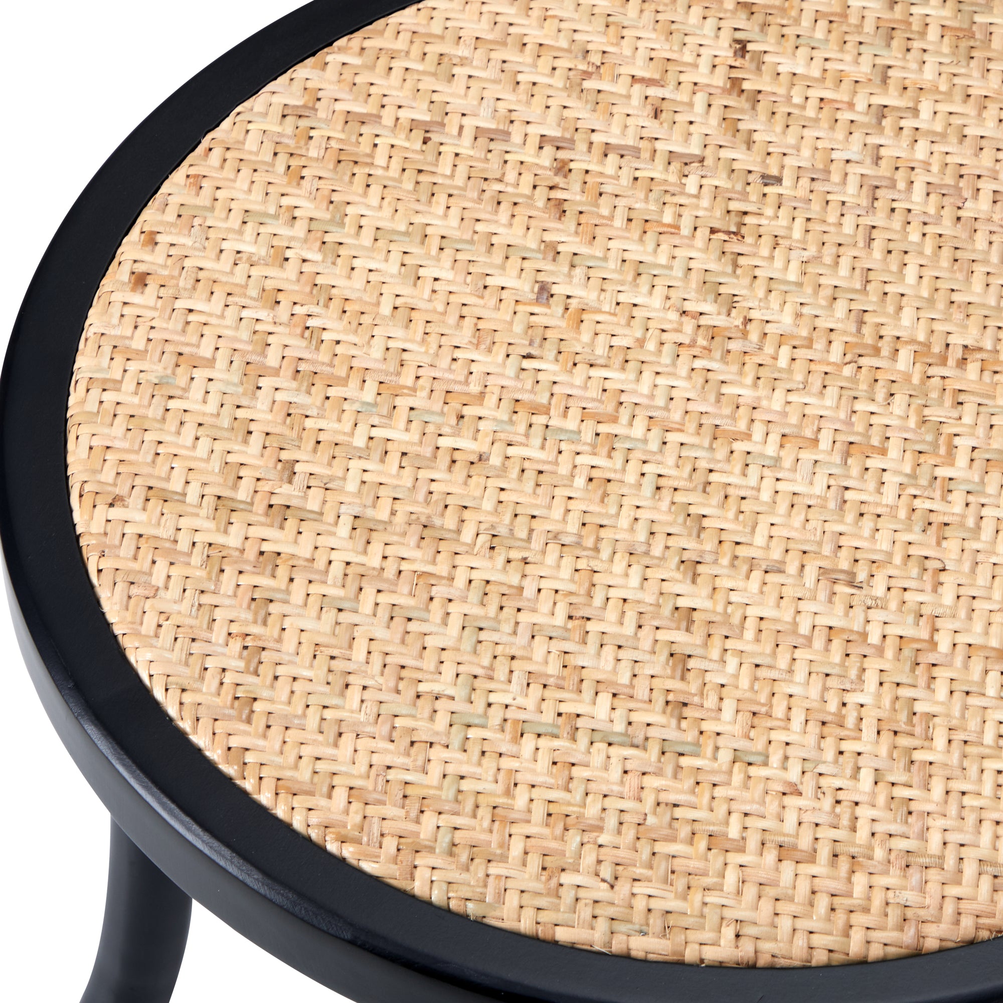 Oikiture 2PCS Dining Chair Solid Wooden Chairs Ratan Seat Black - Sunyee