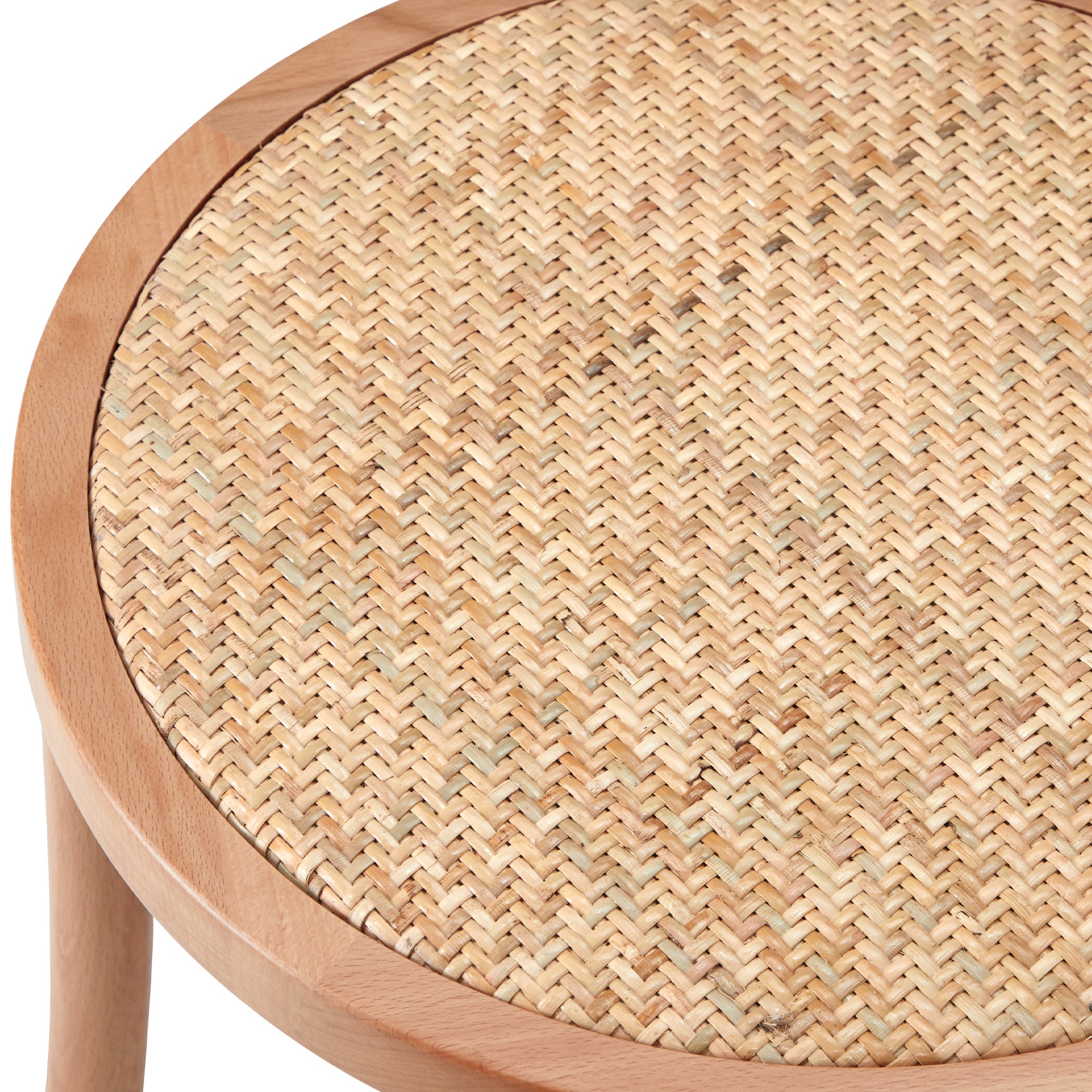 Oikiture 2PCS Dining Chair Solid Wooden Chairs Ratan Seat Beige - Sunyee