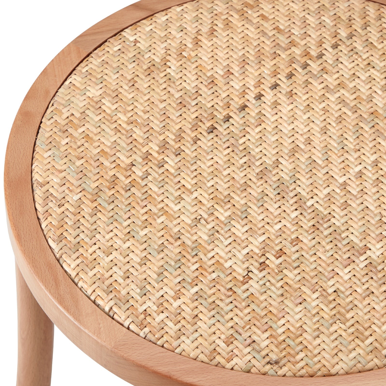 Oikiture Dining Chair Solid Wooden Chairs Ratan Seat Beige - Sunyee