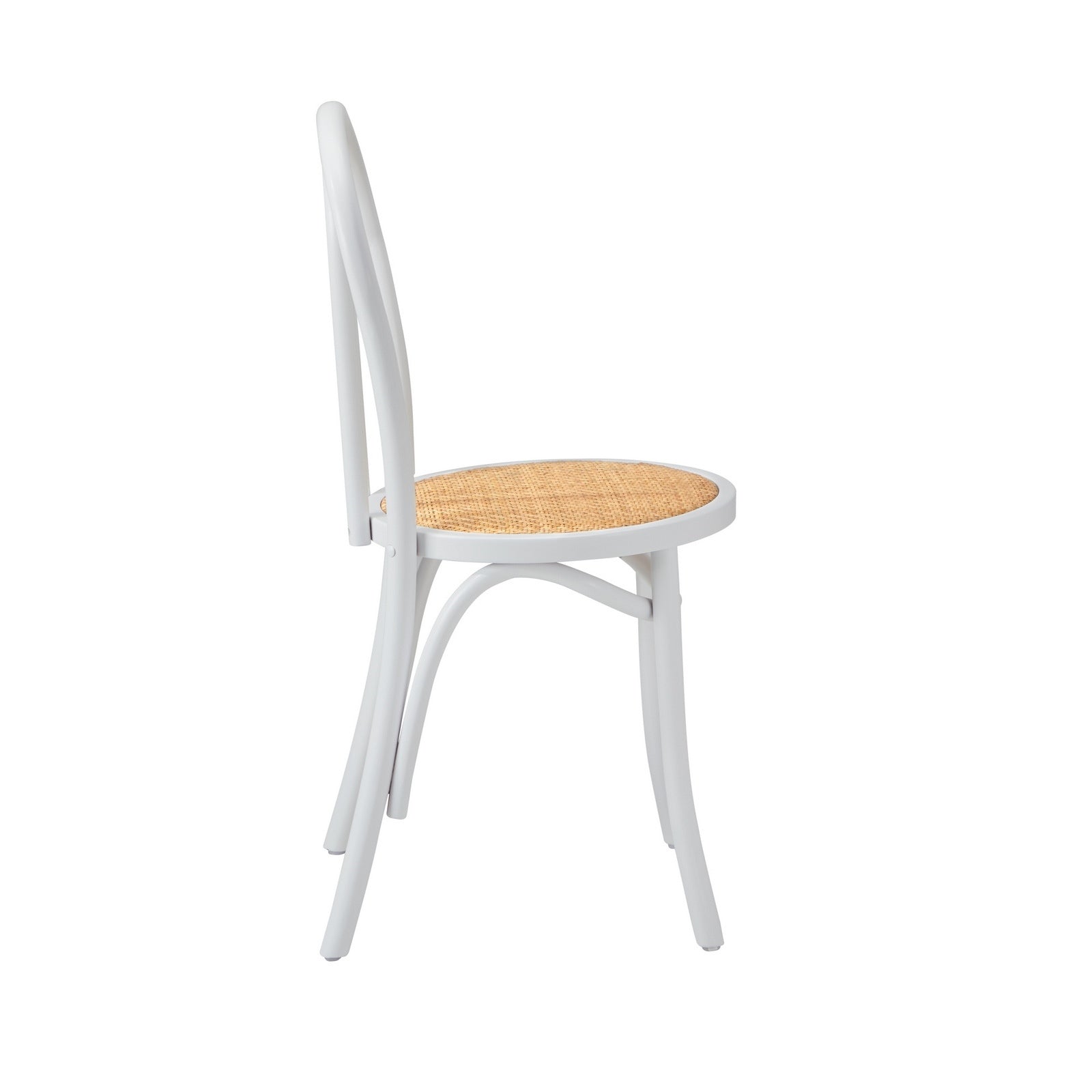 Oikiture 2PCS Dining Chair Solid Wooden Chairs Ratan Seat White - Sunyee