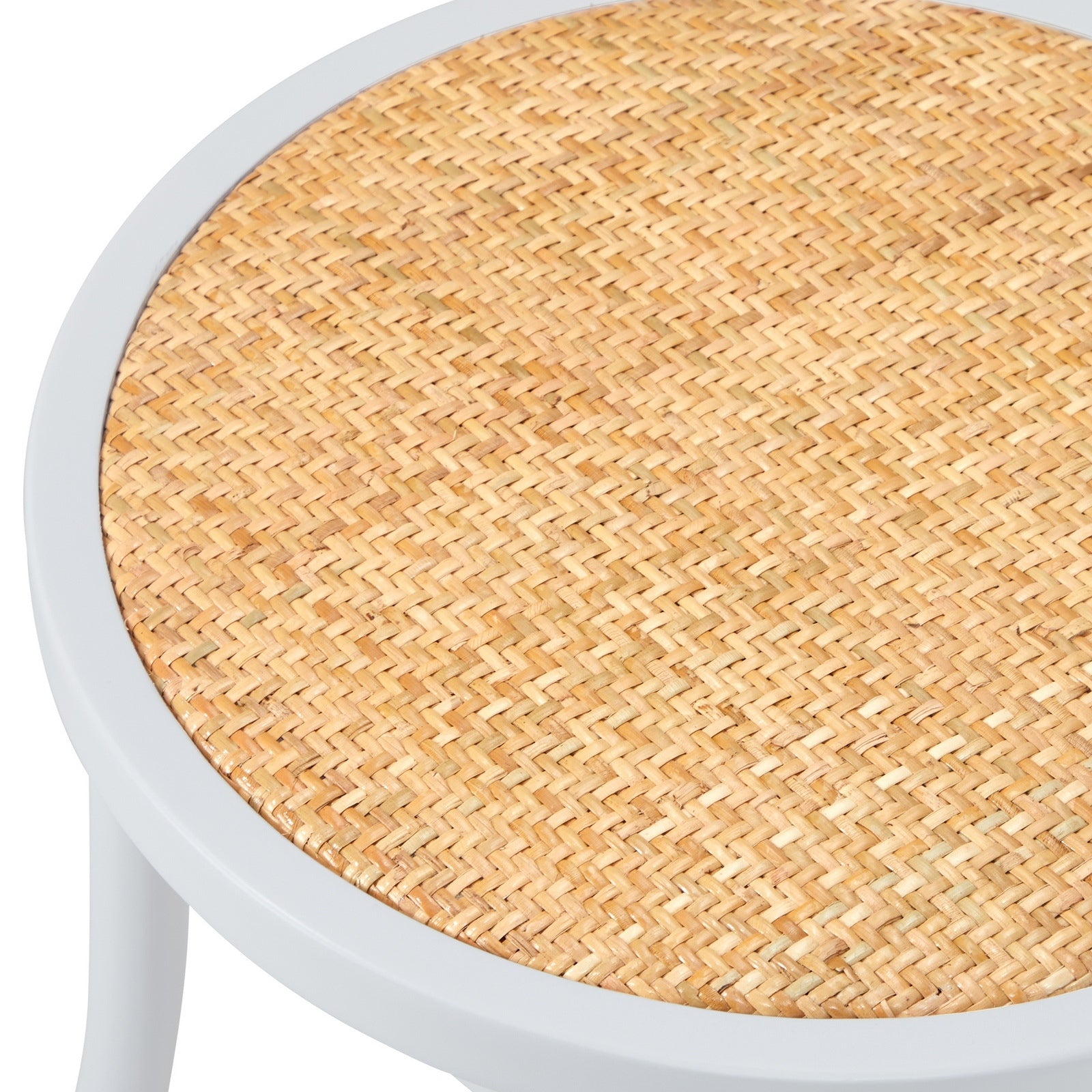 Oikiture 2PCS Dining Chair Solid Wooden Chairs Ratan Seat White - Sunyee