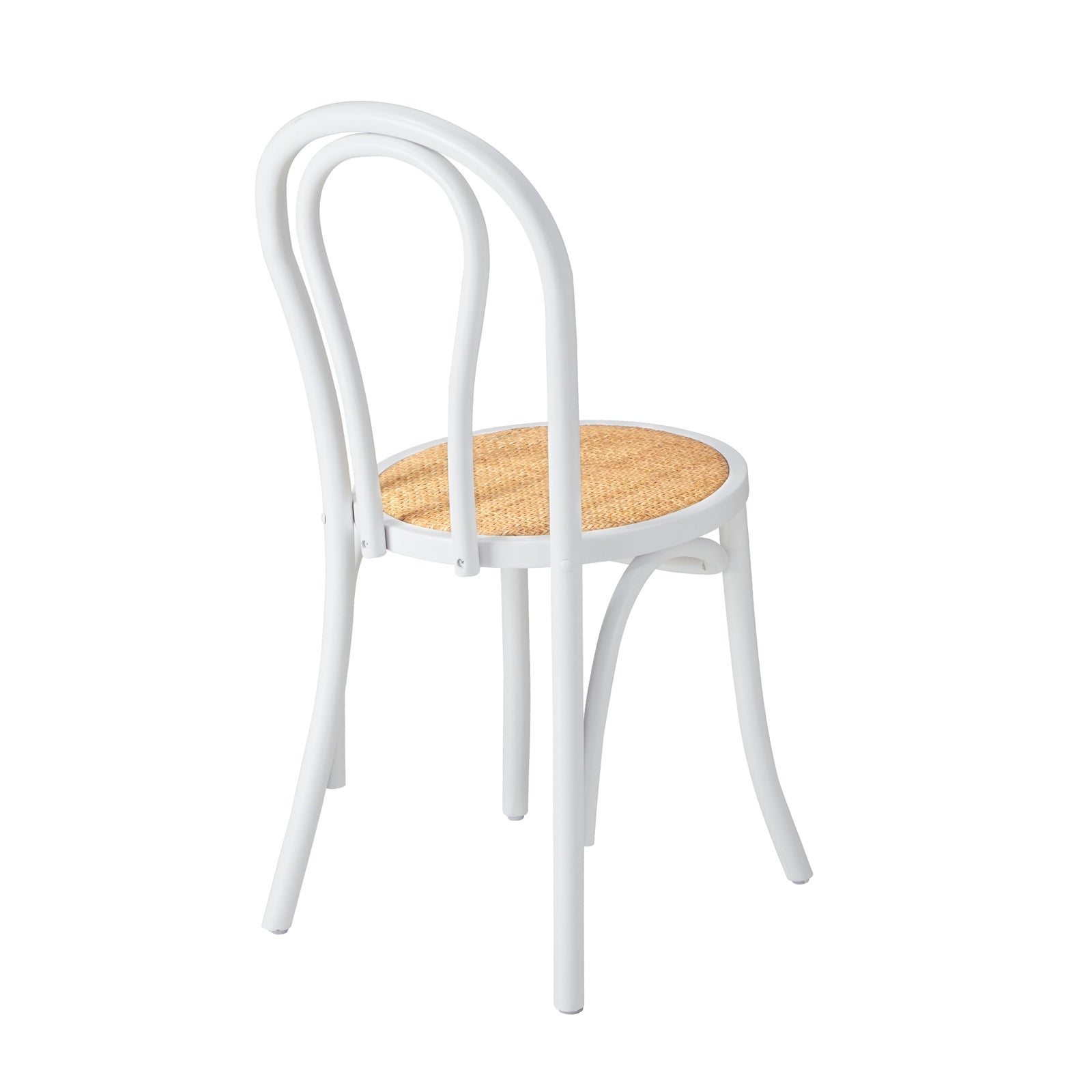 Oikiture 2PCS Dining Chair Solid Wooden Chairs Ratan Seat White - Sunyee