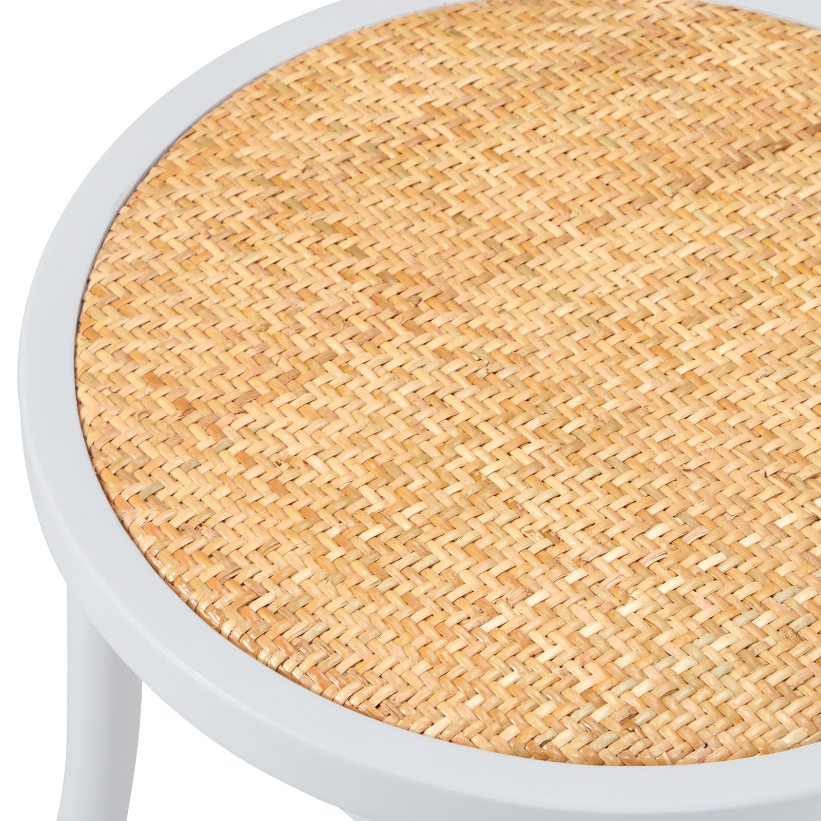 Oikiture Dining Chair Solid Wooden Chairs Ratan Seat White - Sunyee