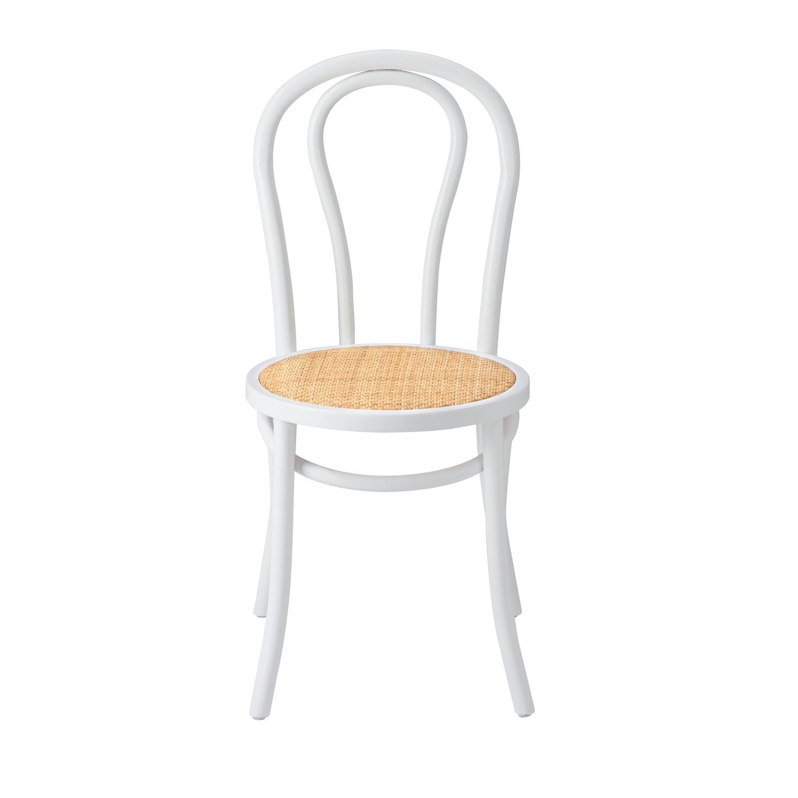 Oikiture Dining Chair Solid Wooden Chairs Ratan Seat White - Sunyee