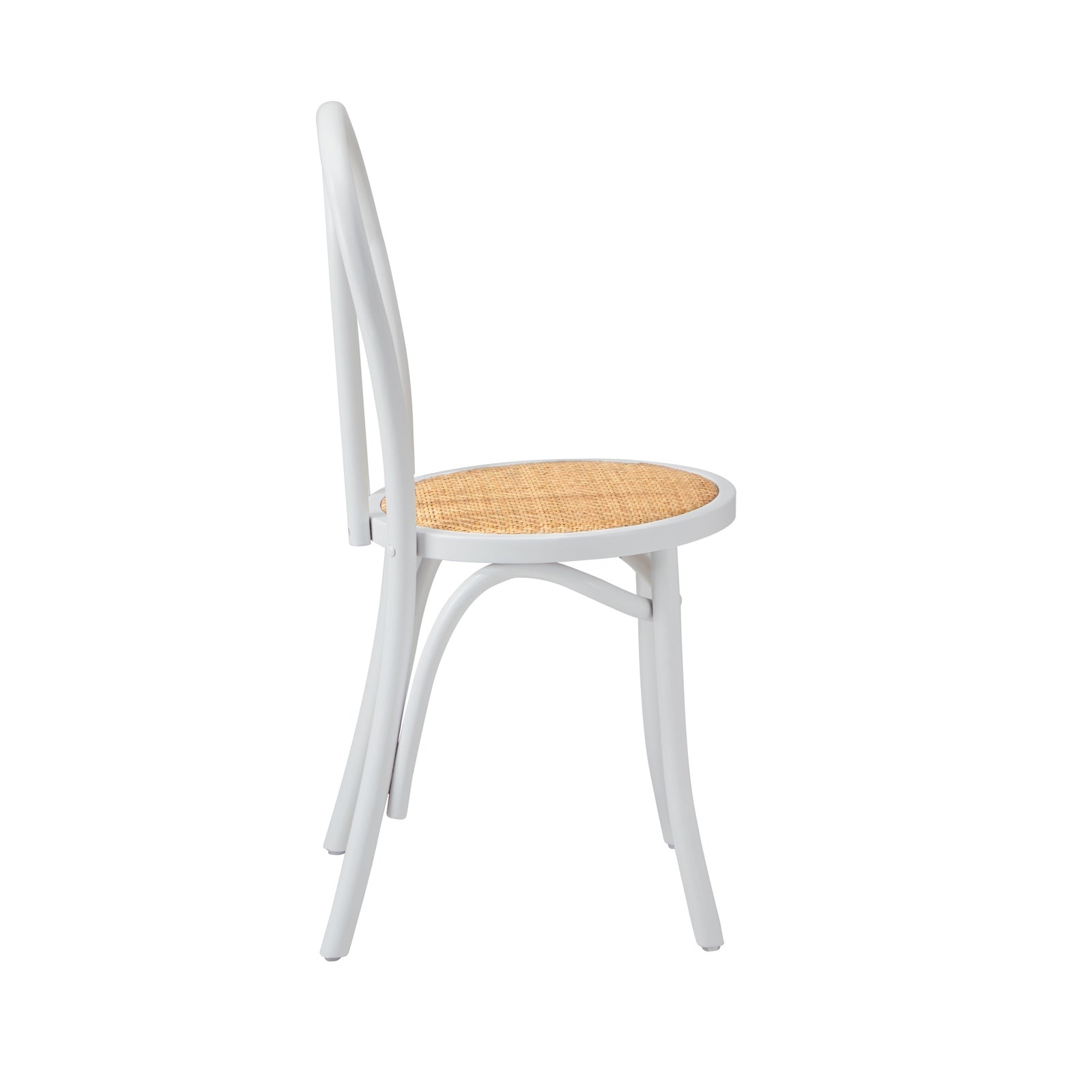 Oikiture Dining Chair Solid Wooden Chairs Ratan Seat White - Sunyee