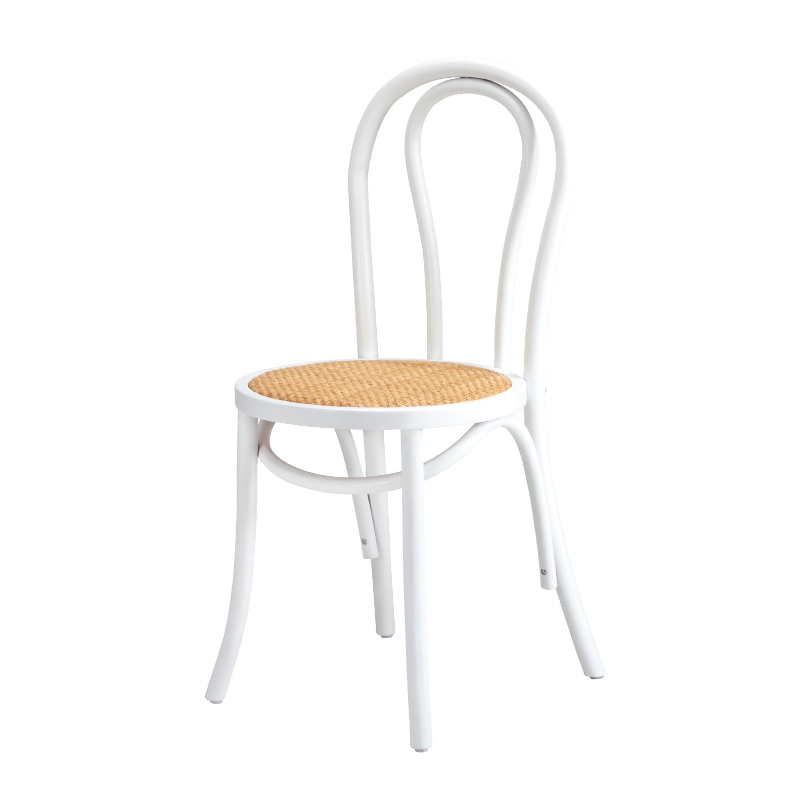 Oikiture Dining Chair Solid Wooden Chairs Ratan Seat White - Sunyee