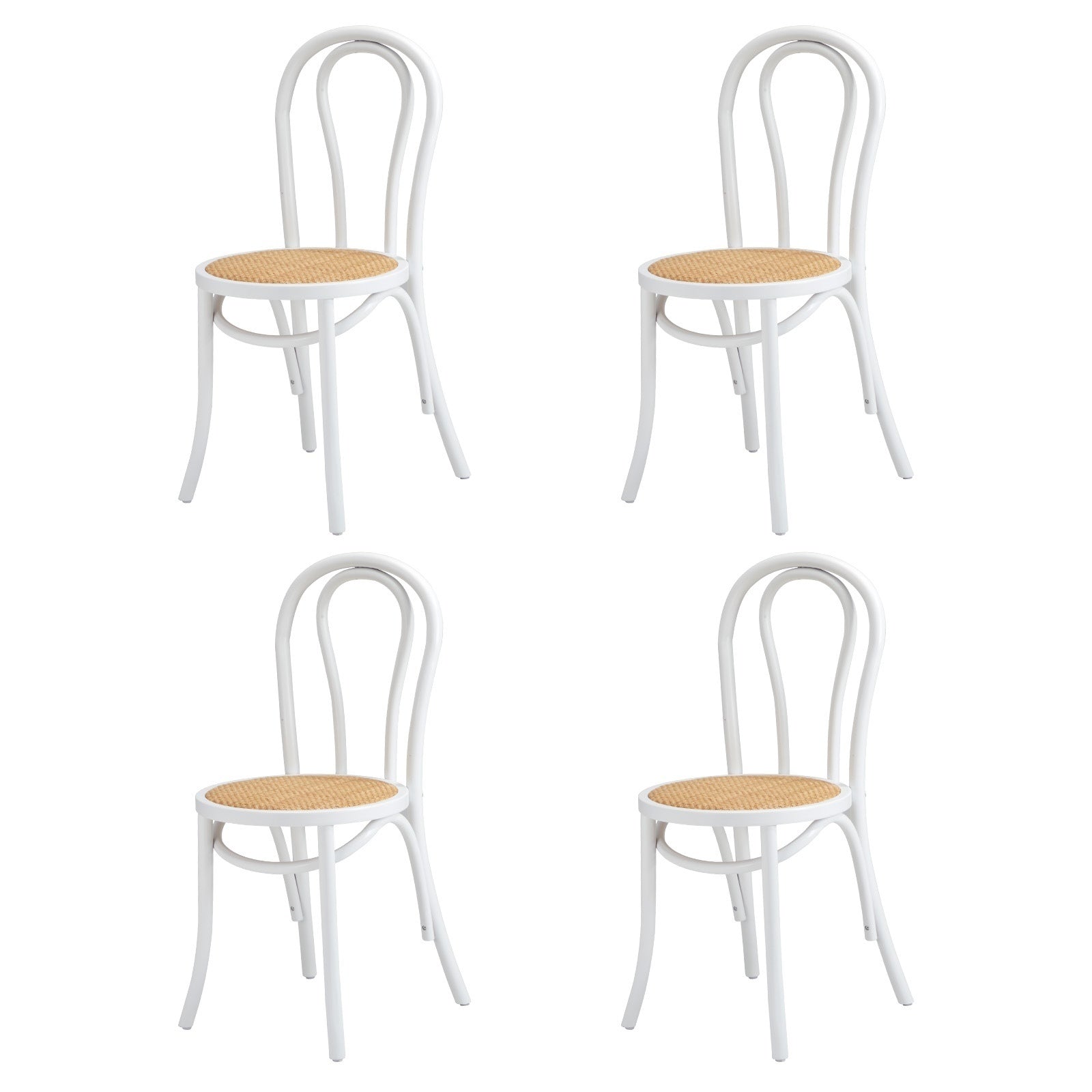 Oikiture 2/4/6PCS Dining Chair Solid Wood & Ratan Seat 3 Style - Sunyee