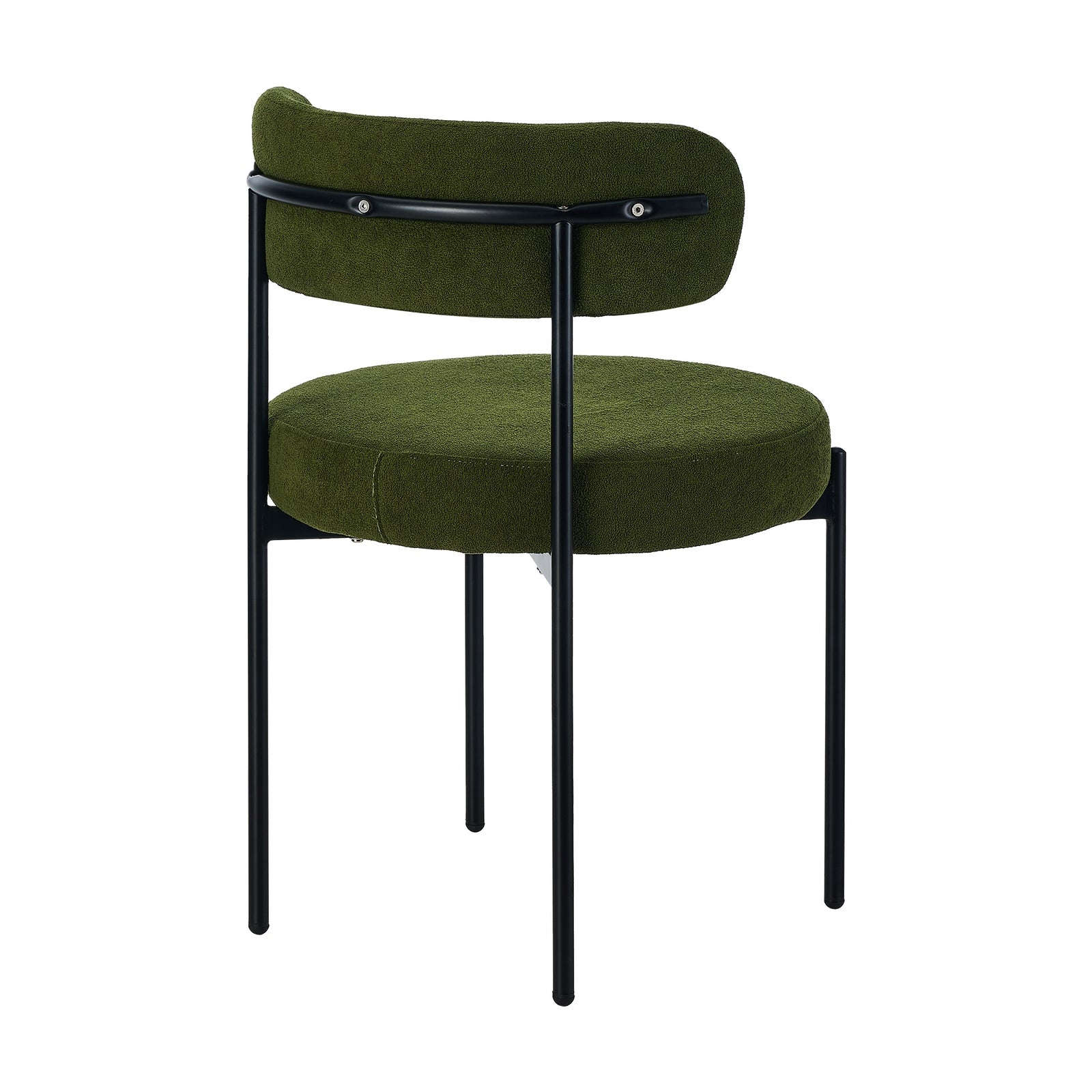 Oikiture 2x Dining Chair Round Boucle Kitchen Lounge Seats Backrest Green - Sunyee