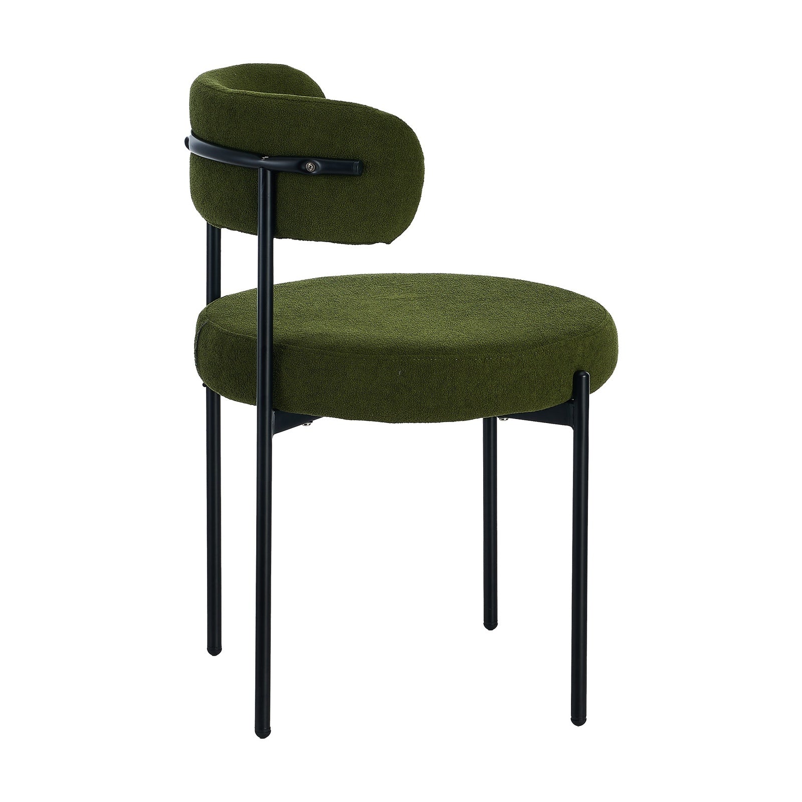 Oikiture 8x Dining Chair Round Boucle Kitchen Lounge Seats Backrest Green - Sunyee