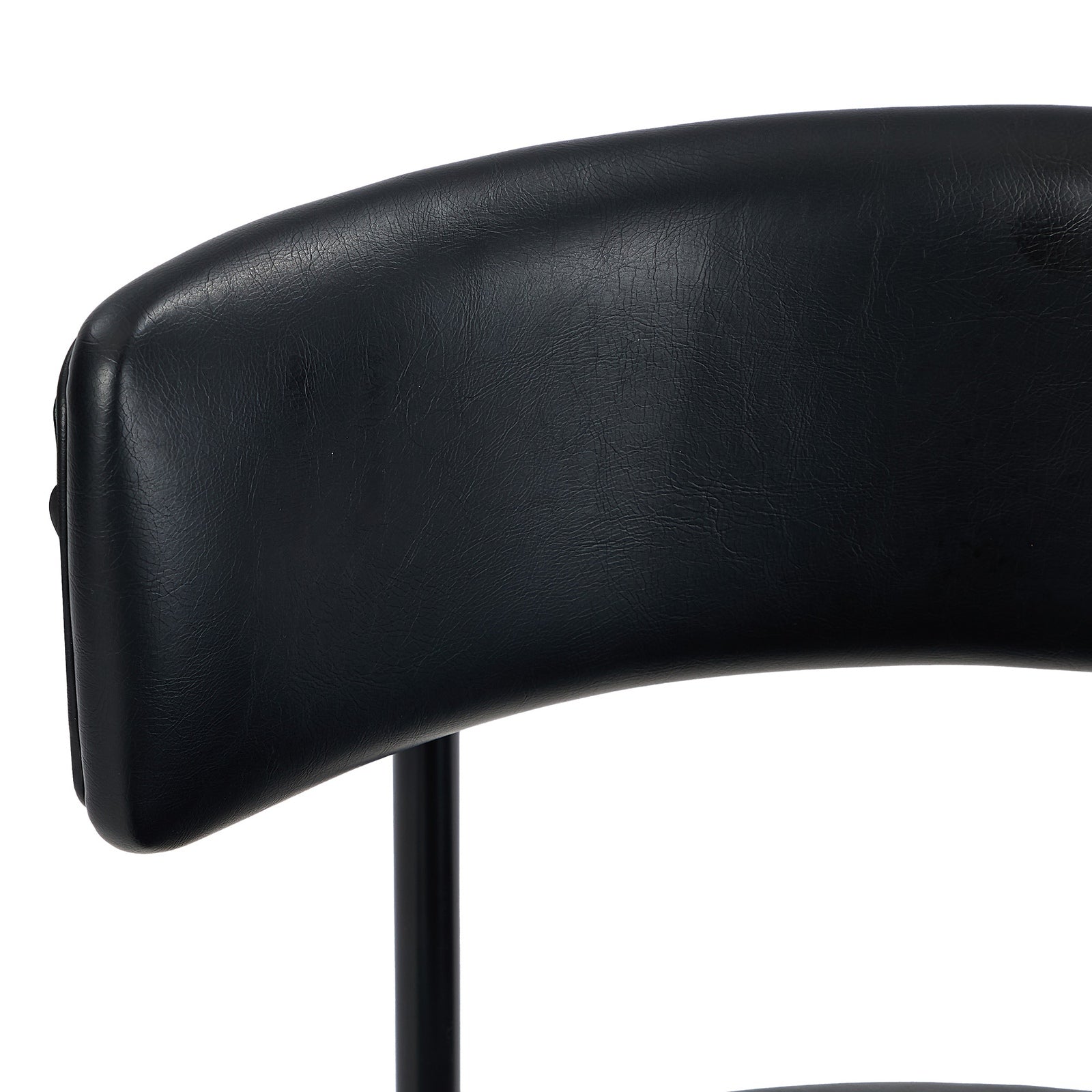 Oikiture 2x Dining Chair Round Kitchen Lounge Seats PU Leather Black - Sunyee