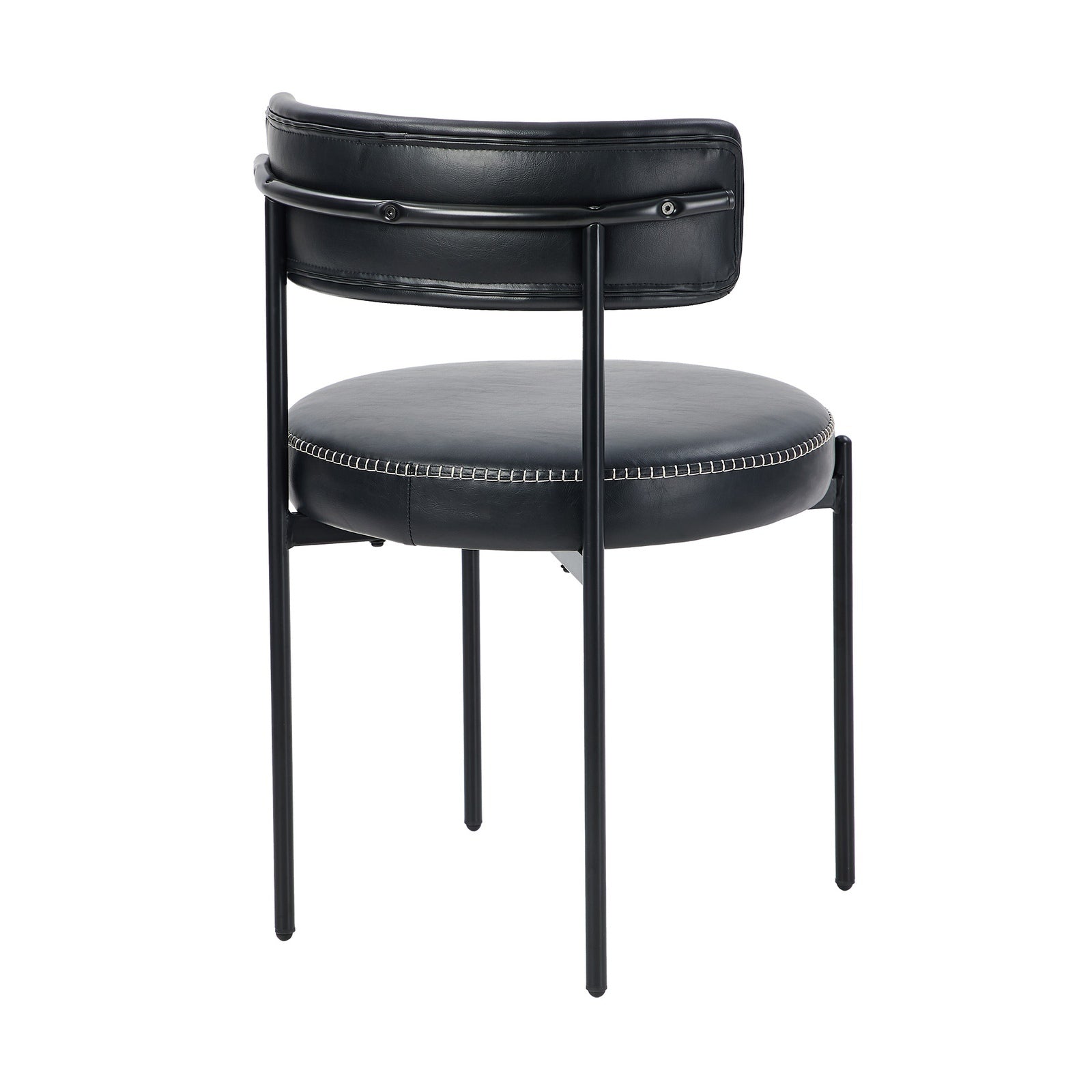Oikiture 8x Dining Chair Round Kitchen Lounge Seats PU Leather Black - Sunyee