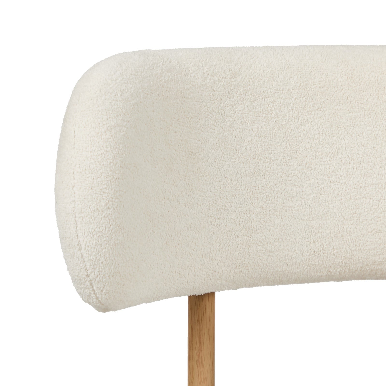 Oikiture 2x Dining Chair Round Boucle Kitchen Lounge Seats White&Natural - Sunyee