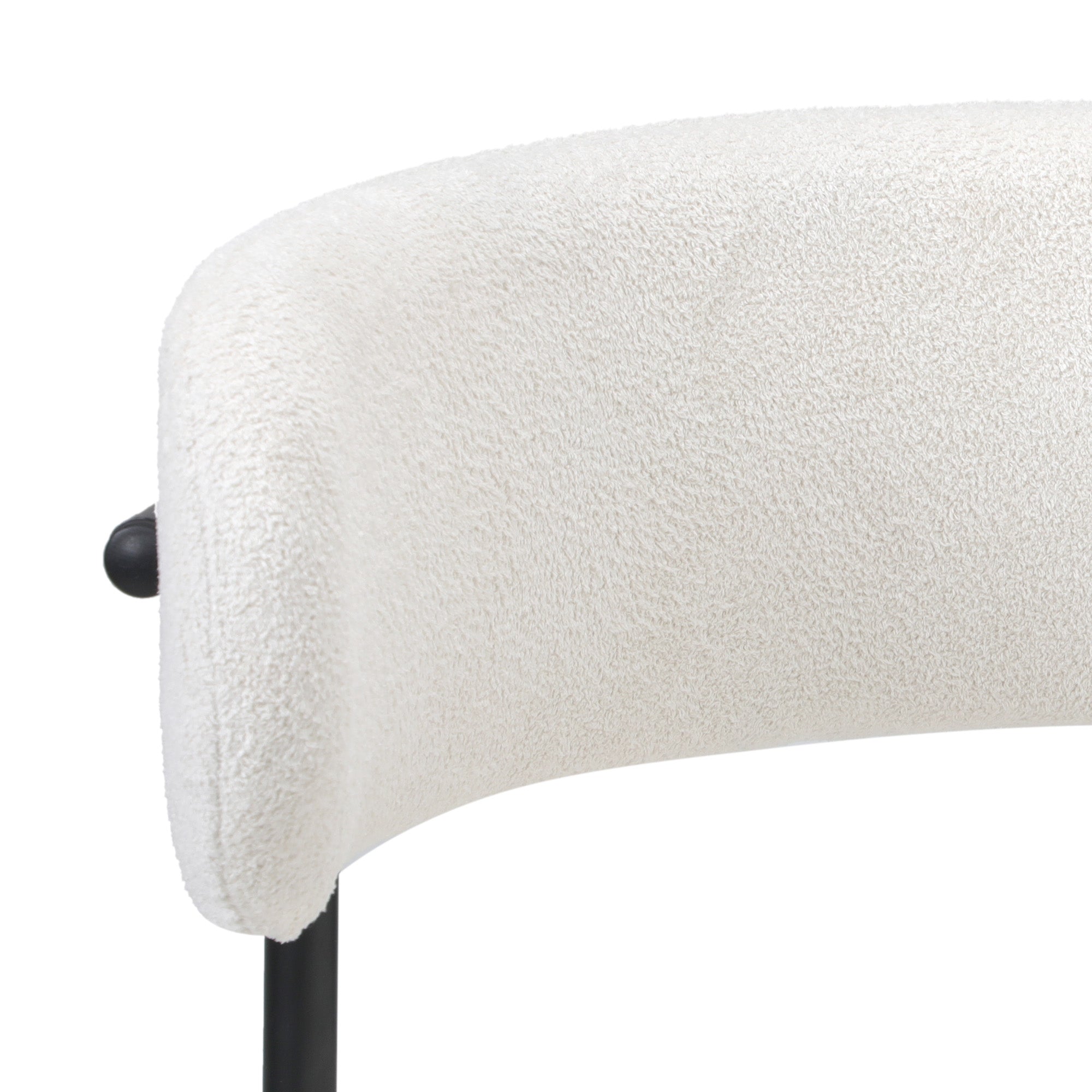 Oikiture 6x Dining Chair Round Boucle Kitchen Lounge Seats Backrest White - Sunyee