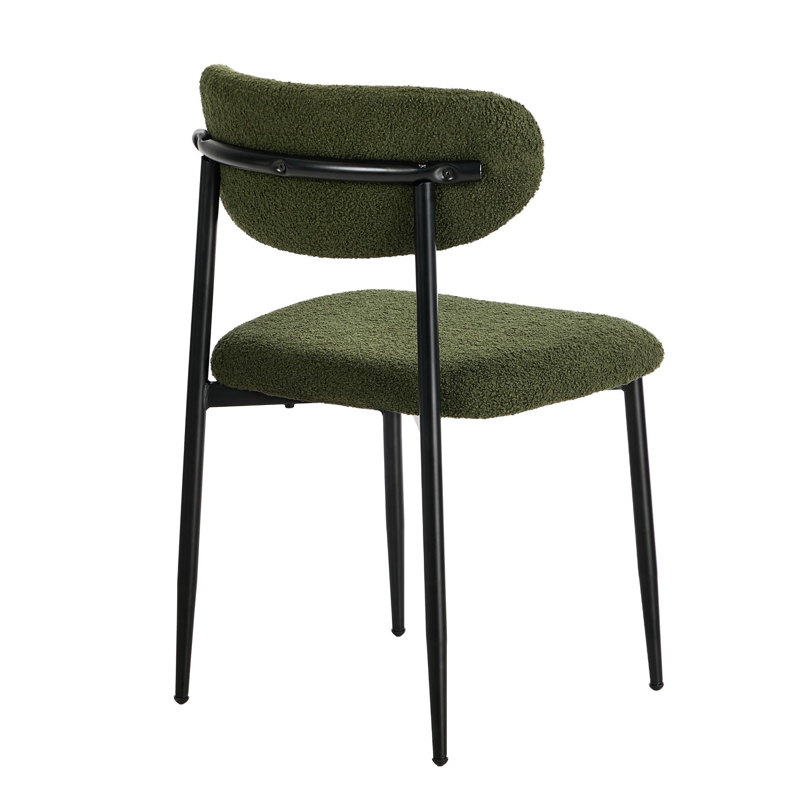 Oikiture 2x Dining Chairs Kitchen Chair Cafe Lounge Chair Boucle Black&Green - Sunyee