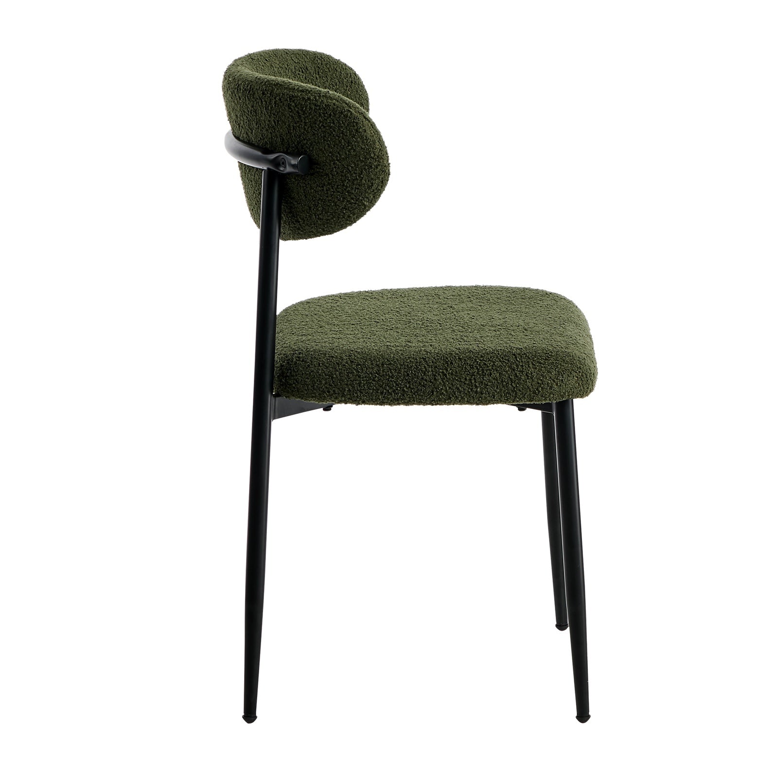 Oikiture 4x Dining Chairs Kitchen Chair Cafe Lounge Chair Boucle Black&Green - Sunyee