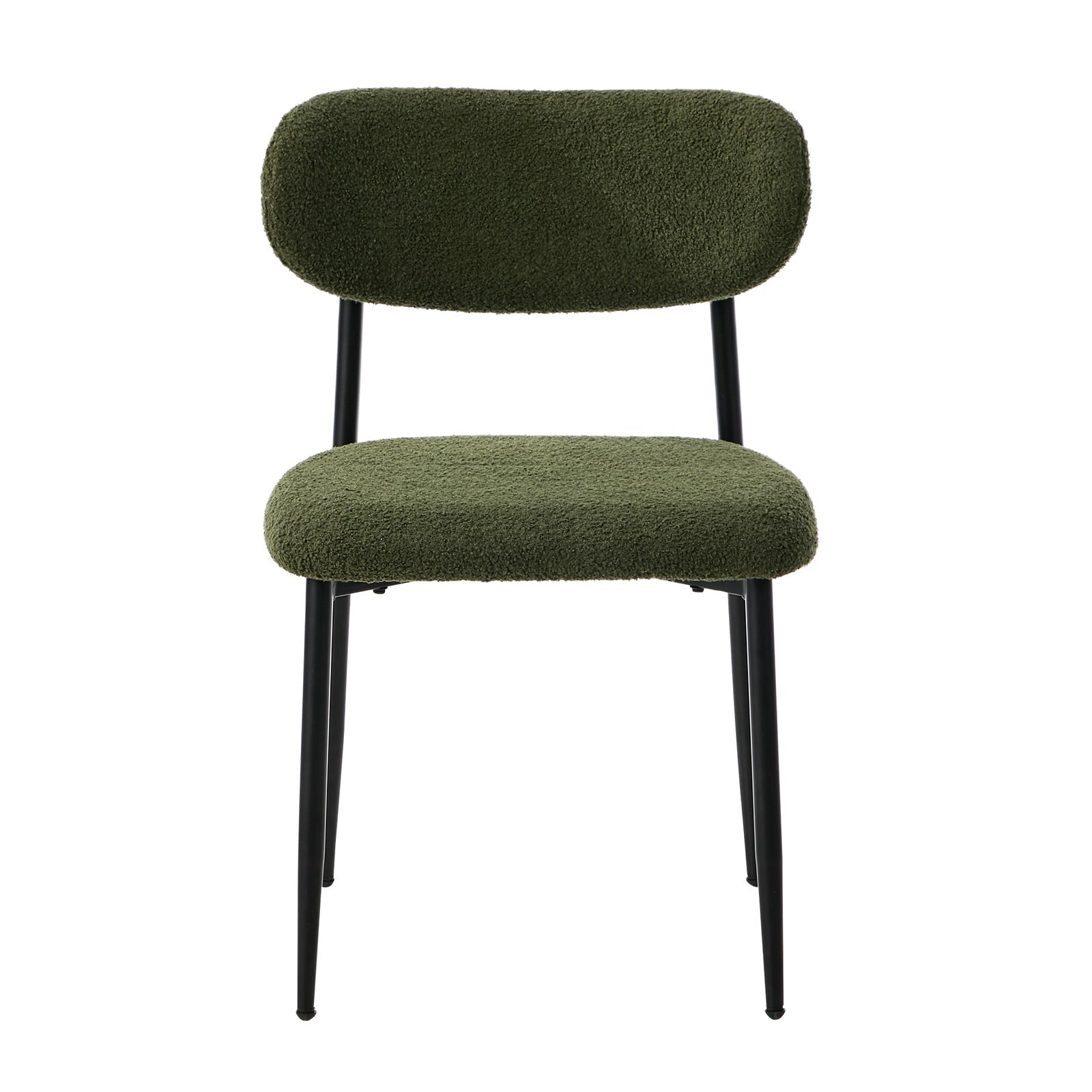 Oikiture 8x Dining Chairs Kitchen Chair Cafe Lounge Chair Boucle Black&Green - Sunyee