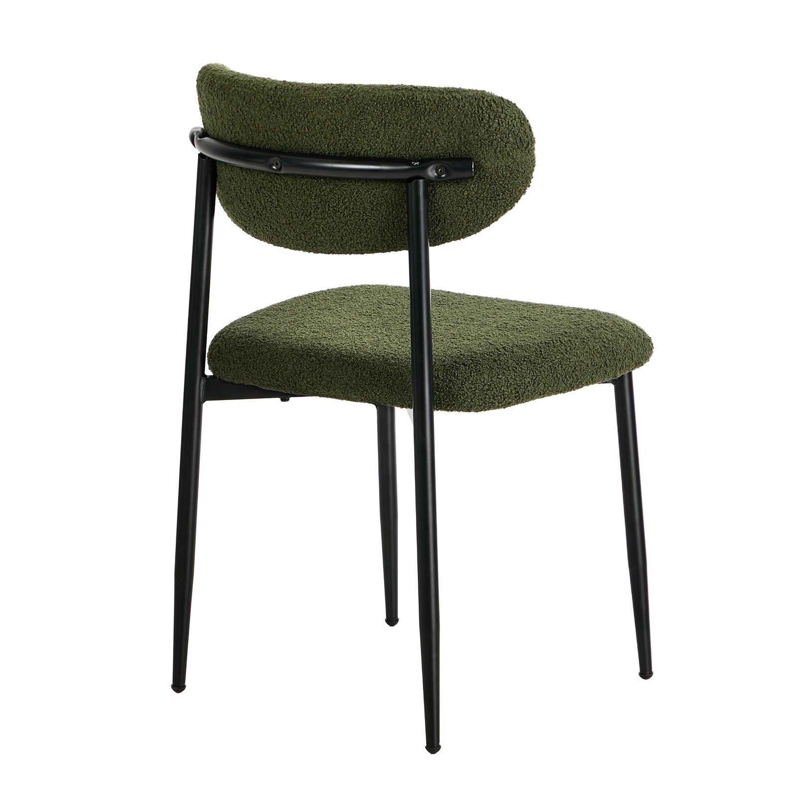 Oikiture 8x Dining Chairs Kitchen Chair Cafe Lounge Chair Boucle Black&Green - Sunyee