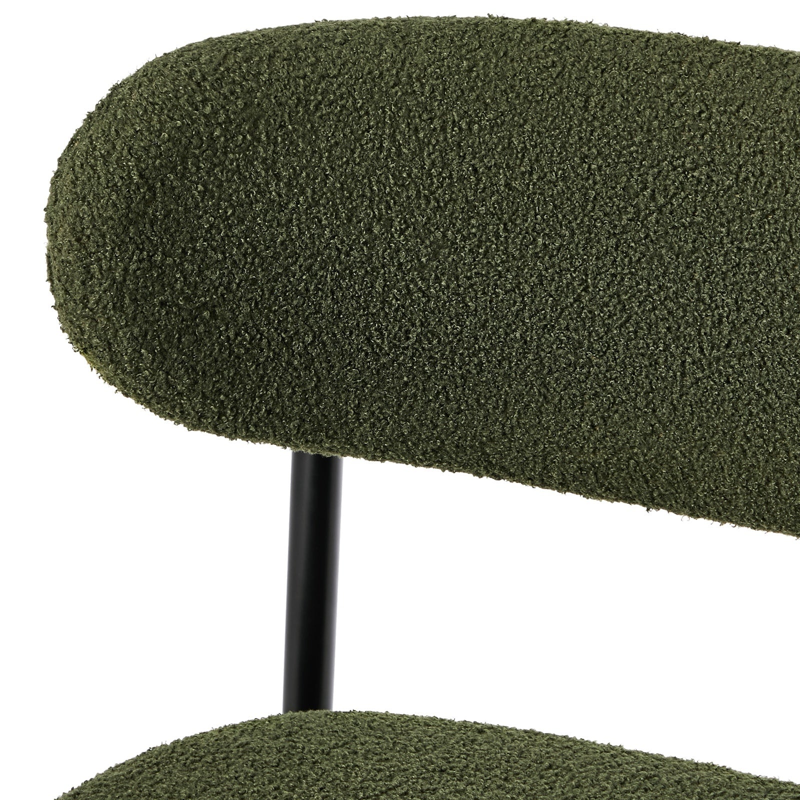 Oikiture 8x Dining Chairs Kitchen Chair Cafe Lounge Chair Boucle Black&Green - Sunyee