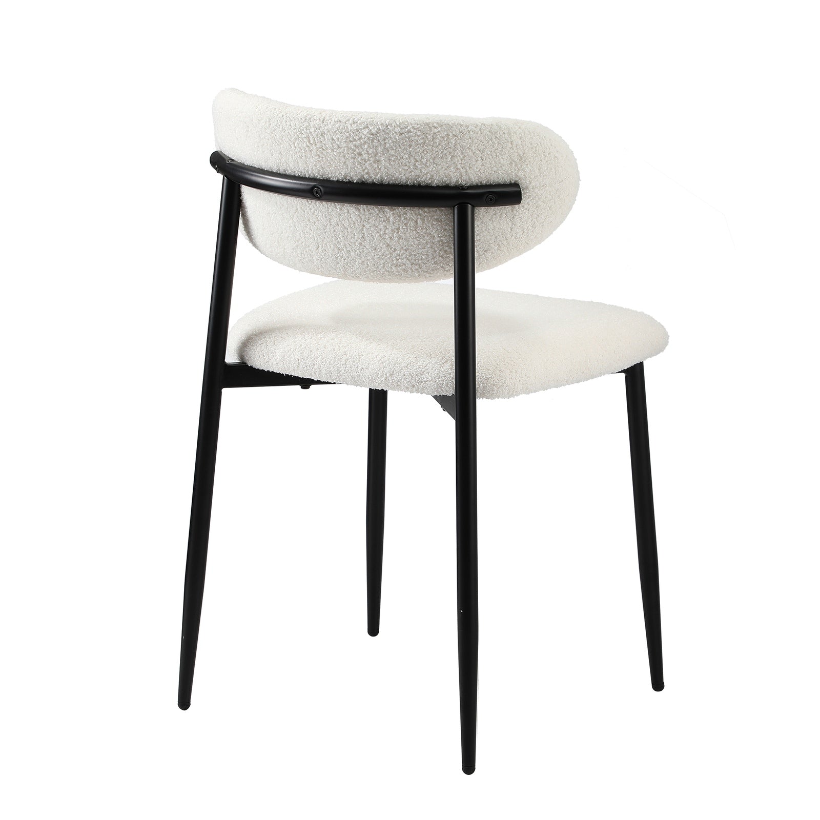 Oikiture 2x Dining Chairs Kitchen Chair Cafe Lounge Chair Boucle Black&White - Sunyee