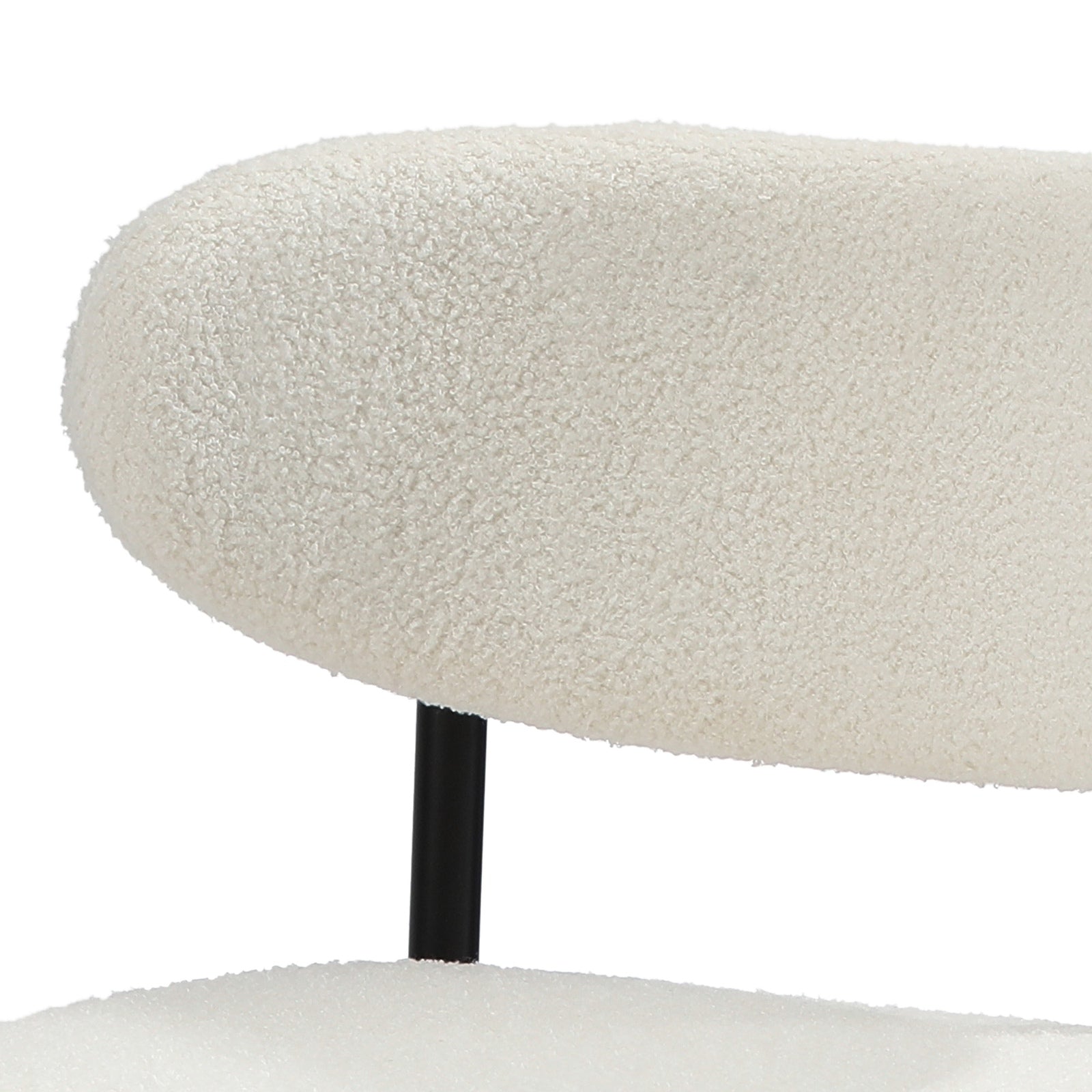 Oikiture 2x Dining Chairs Kitchen Chair Cafe Lounge Chair Boucle Black&White - Sunyee