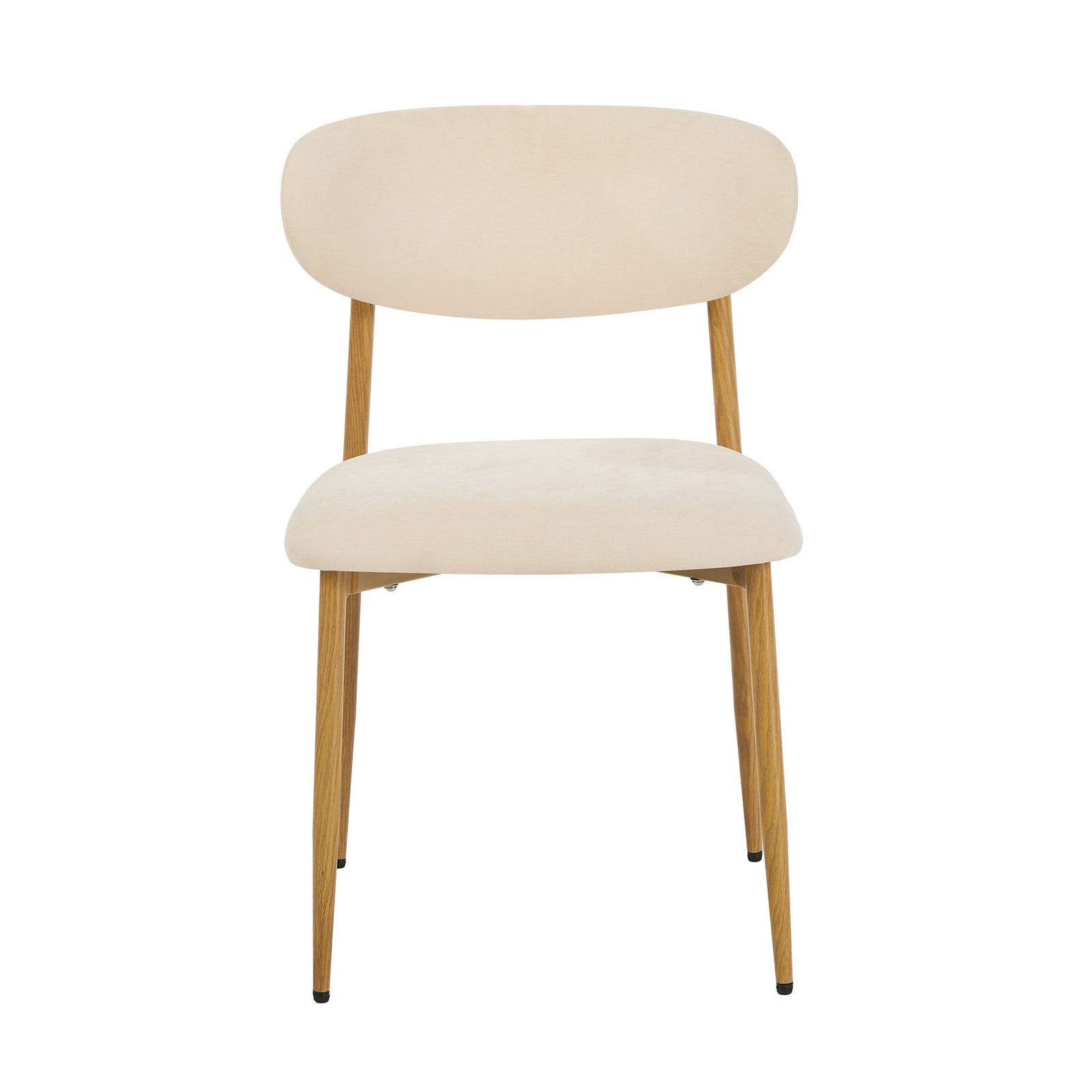Oikiture 2x Dining Chairs Kitchen Chair Cafe Lounge Chair Boucle Beige&Natural
