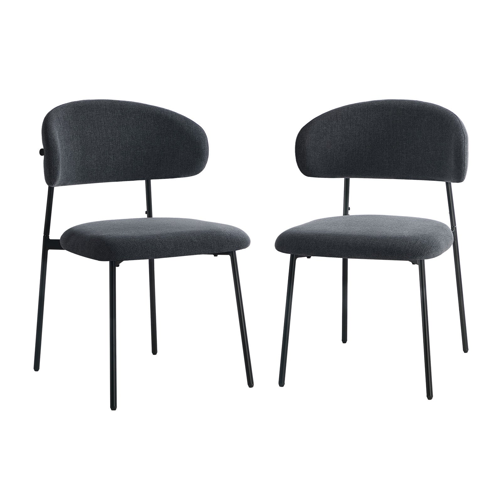 Oikiture 2x Dining Chairs Kitchen Lounge Seat Linen Fabric Accent Chair Grey - Sunyee