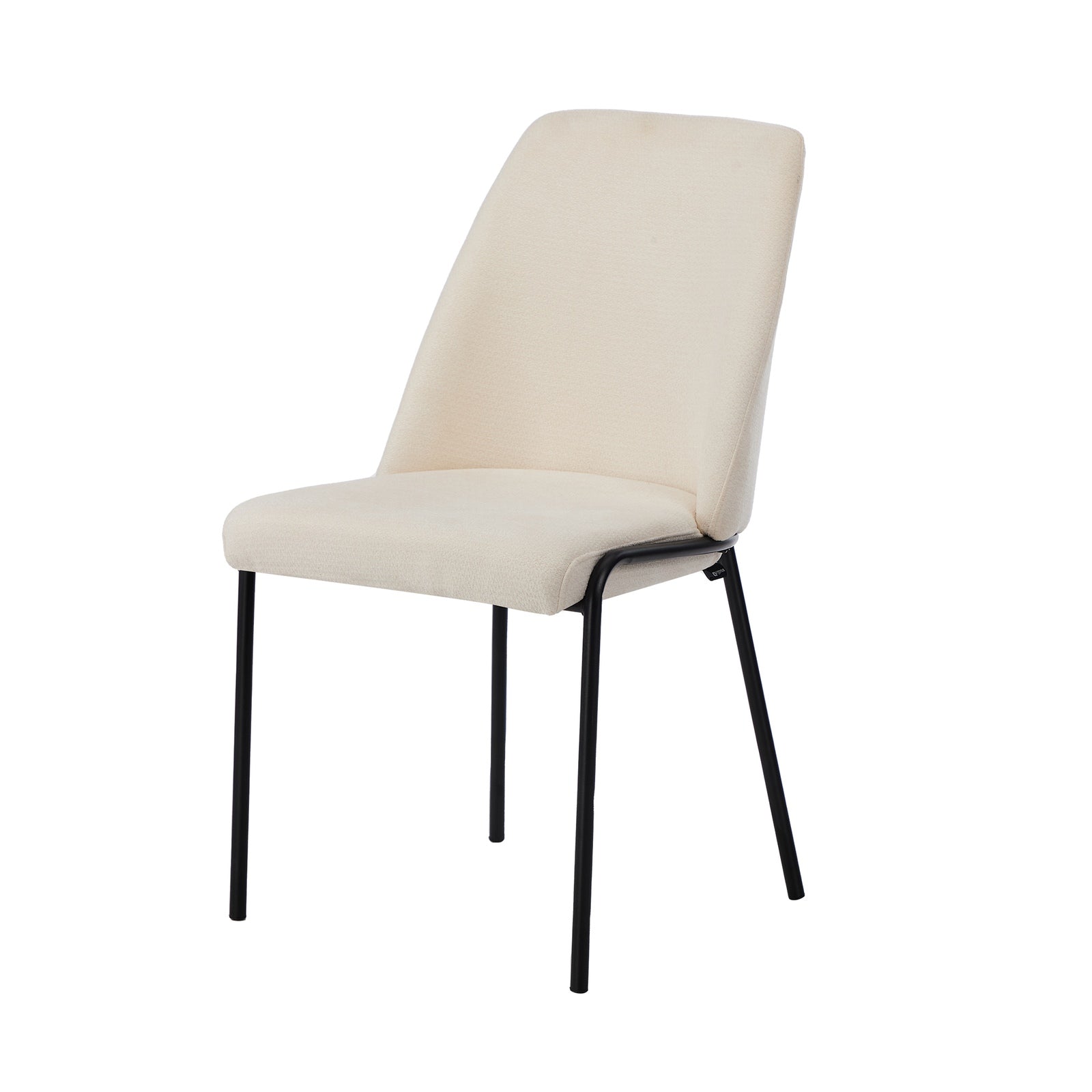 Oikiture Set of 2 Dining Chairs Chenille Fabric Kitchen Chair Padded Seat Beige - Sunyee