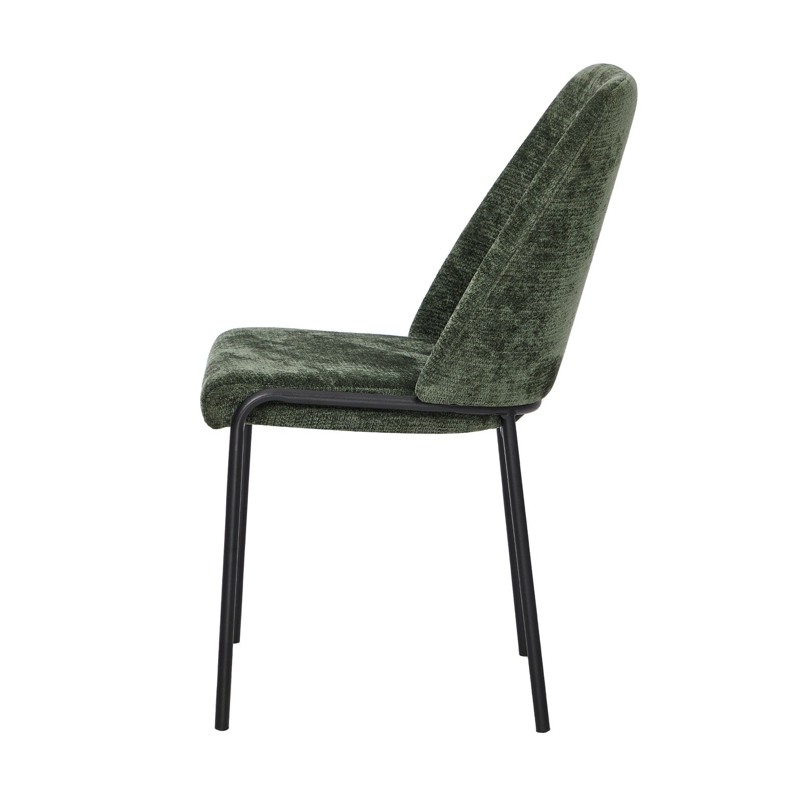 Oikiture Set of 4 Dining Chairs Chenille Fabric Kitchen Chair Padded Seat Green - Sunyee