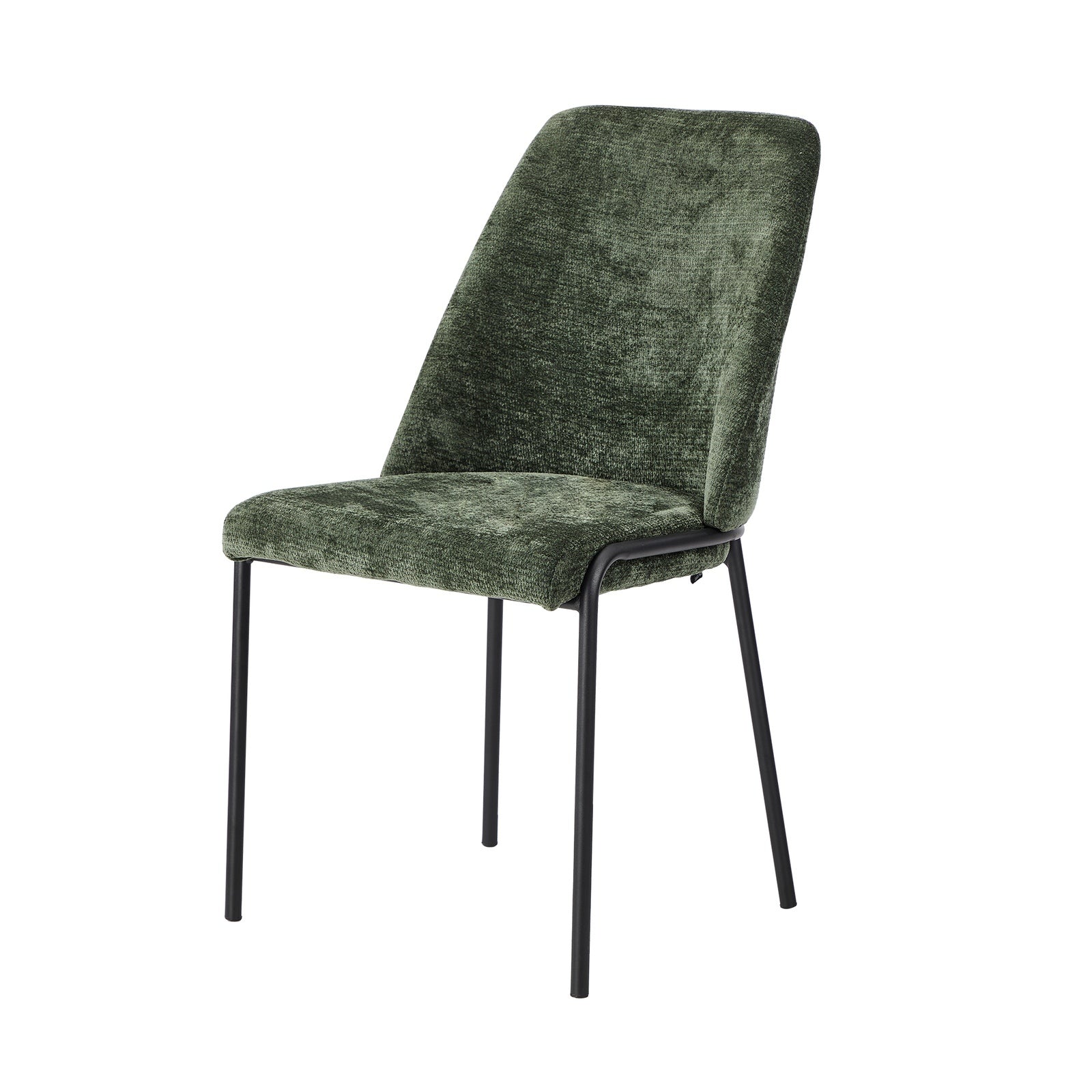 Oikiture Set of 8 Dining Chairs Chenille Fabric Kitchen Chair Padded Seat Green - Sunyee