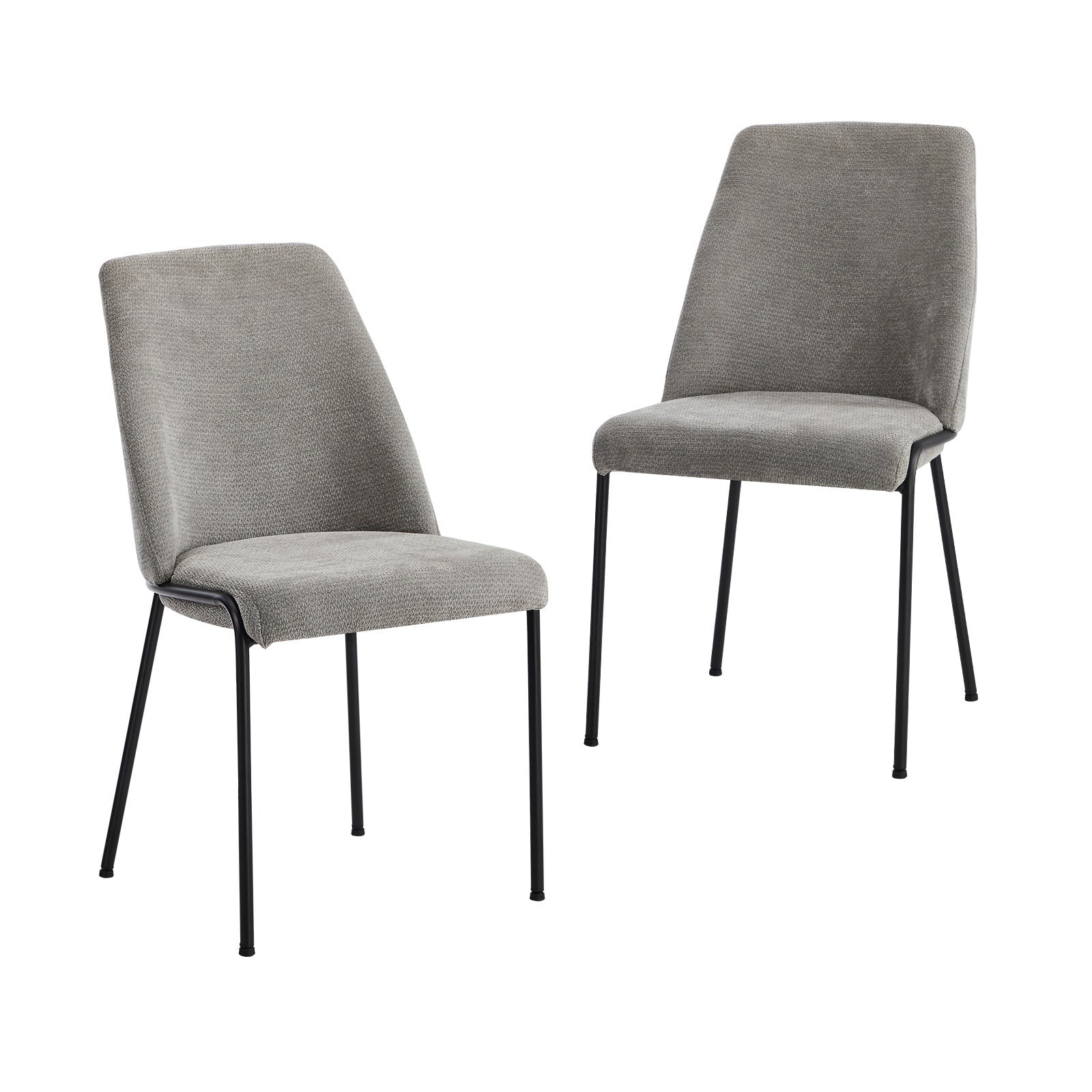 Oikiture Set of 2 Dining Chairs Chenille Fabric Kitchen Chair Padded Seat - Sunyee