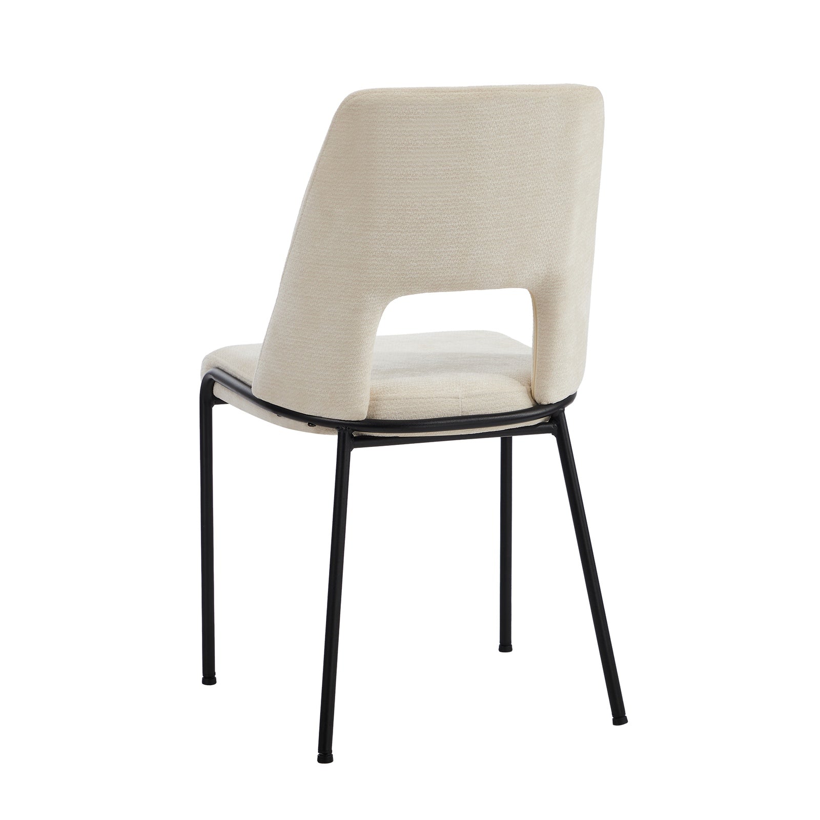 Oikiture 2x Dining Chairs Chenille Fabric Kitchen Side Chair Beige - Sunyee