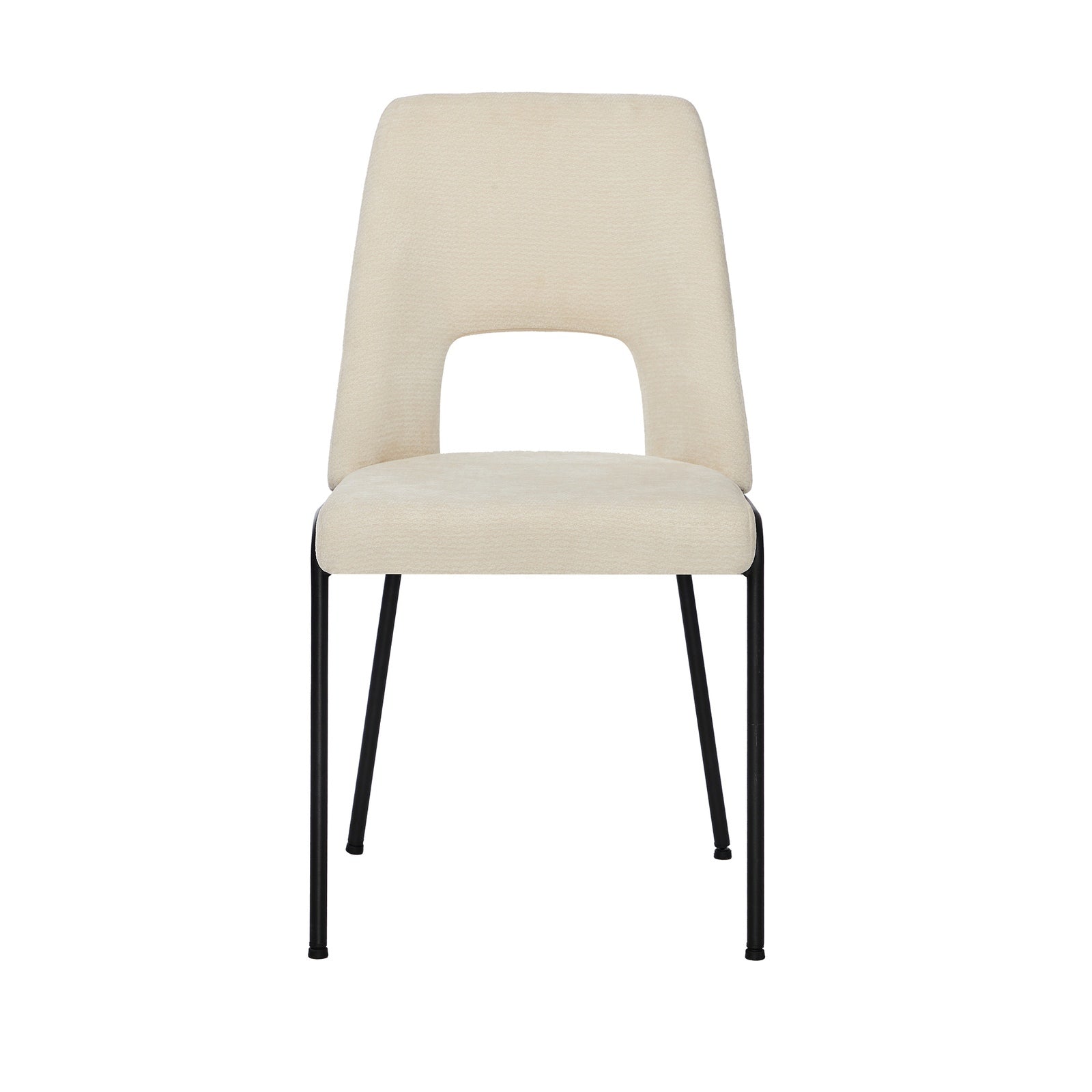 Oikiture 4x Dining Chairs Chenille Fabric Kitchen Side Chair Beige - Sunyee