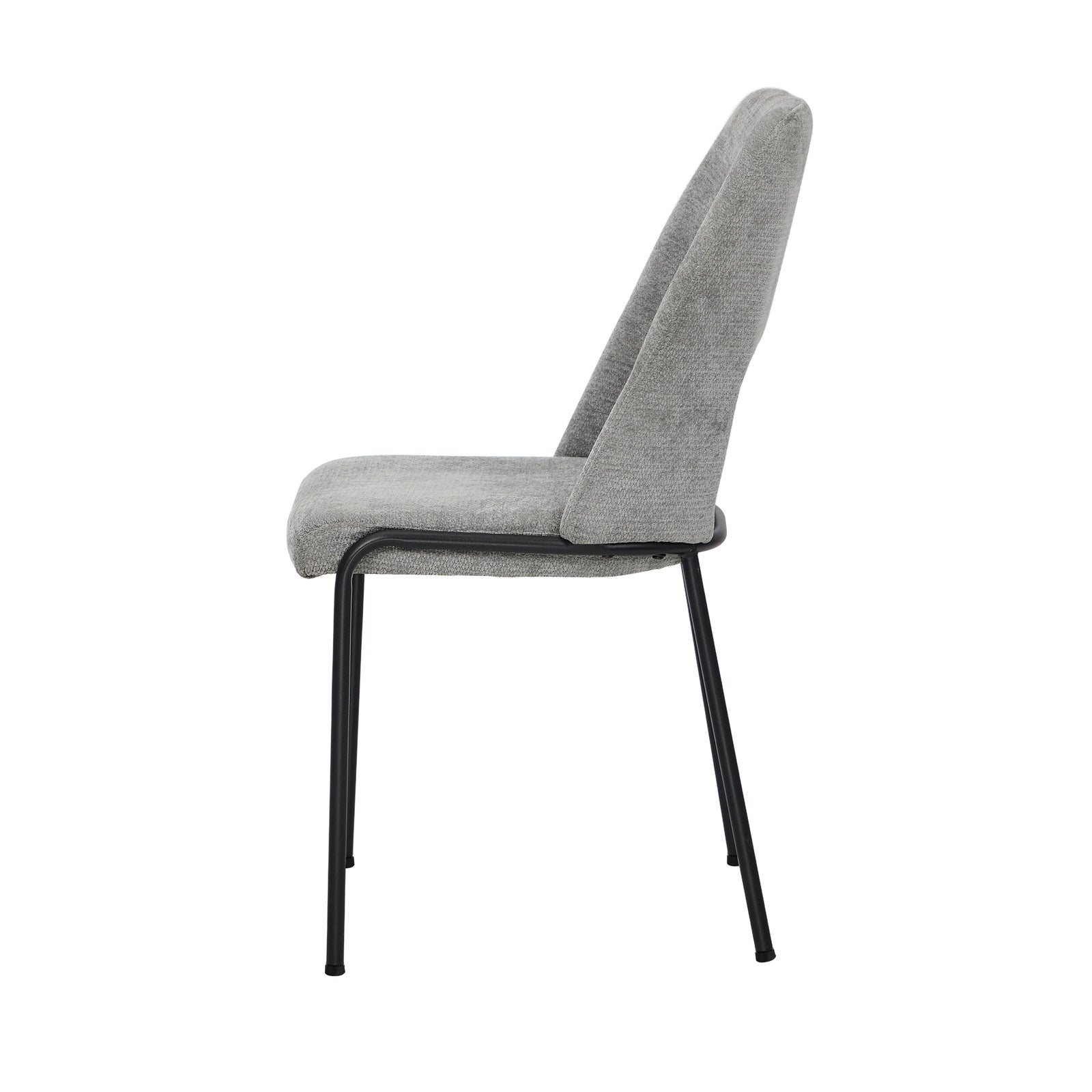 Oikiture 2x Dining Chairs Chenille Fabric Kitchen Side Chair Grey - Sunyee