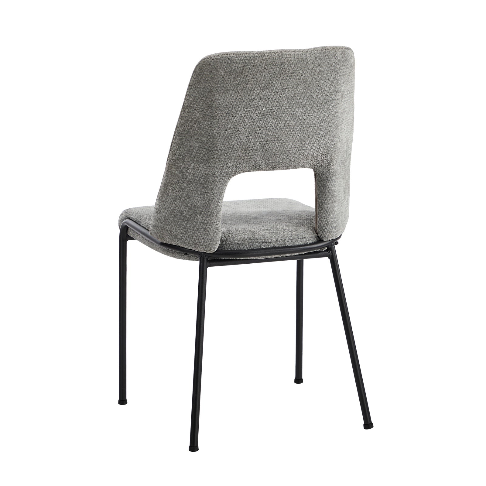 Oikiture 2x Dining Chairs Chenille Fabric Kitchen Side Chair Grey - Sunyee