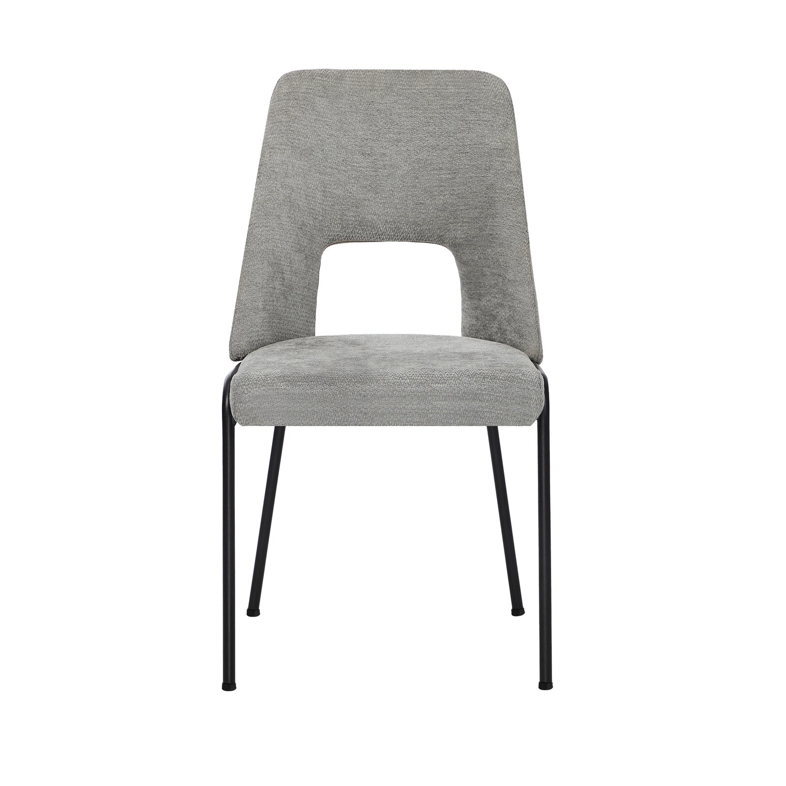 Oikiture 4x Dining Chairs Chenille Fabric Kitchen Side Chair Grey - Sunyee