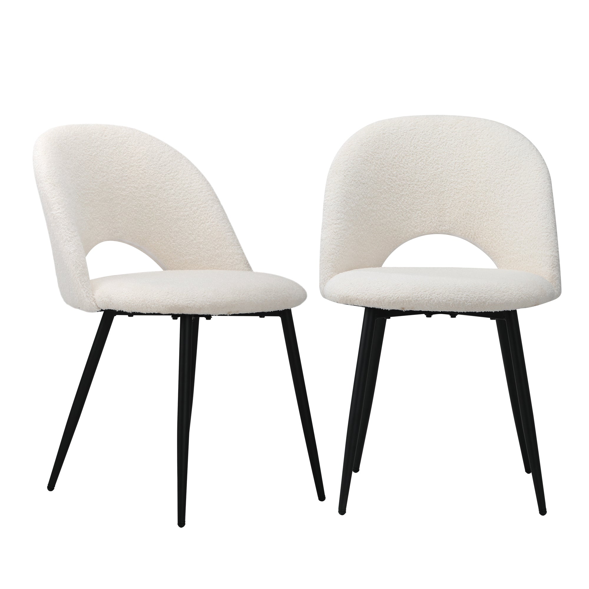 Oikiture 2PCS Dining Chairs Accent Chair Armchair Sherpa White - Sunyee
