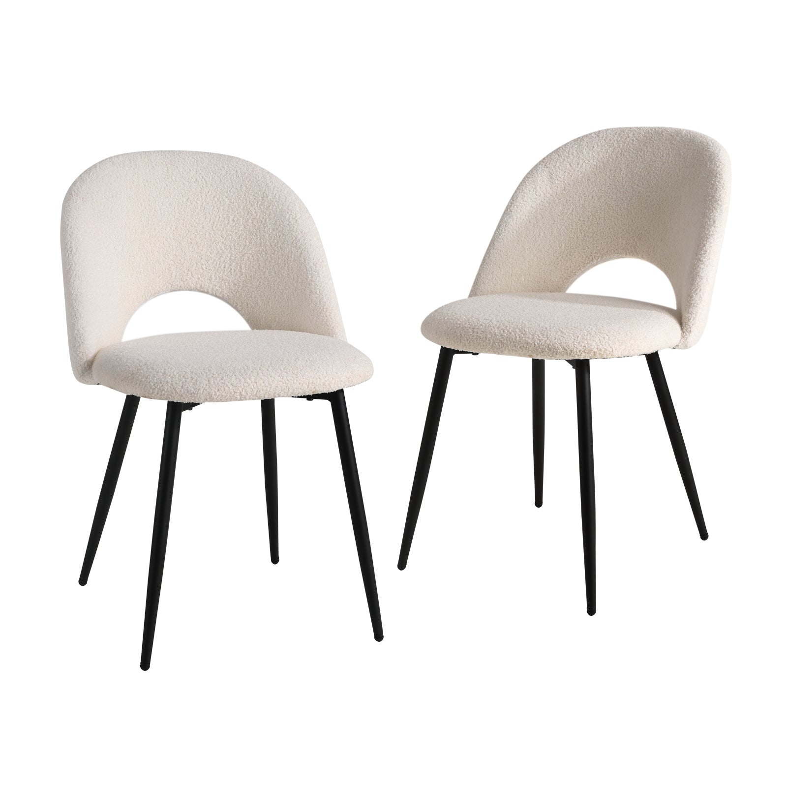 Oikiture 2PCS Dining Chairs Accent Chair Armchair Sherpa White - Sunyee