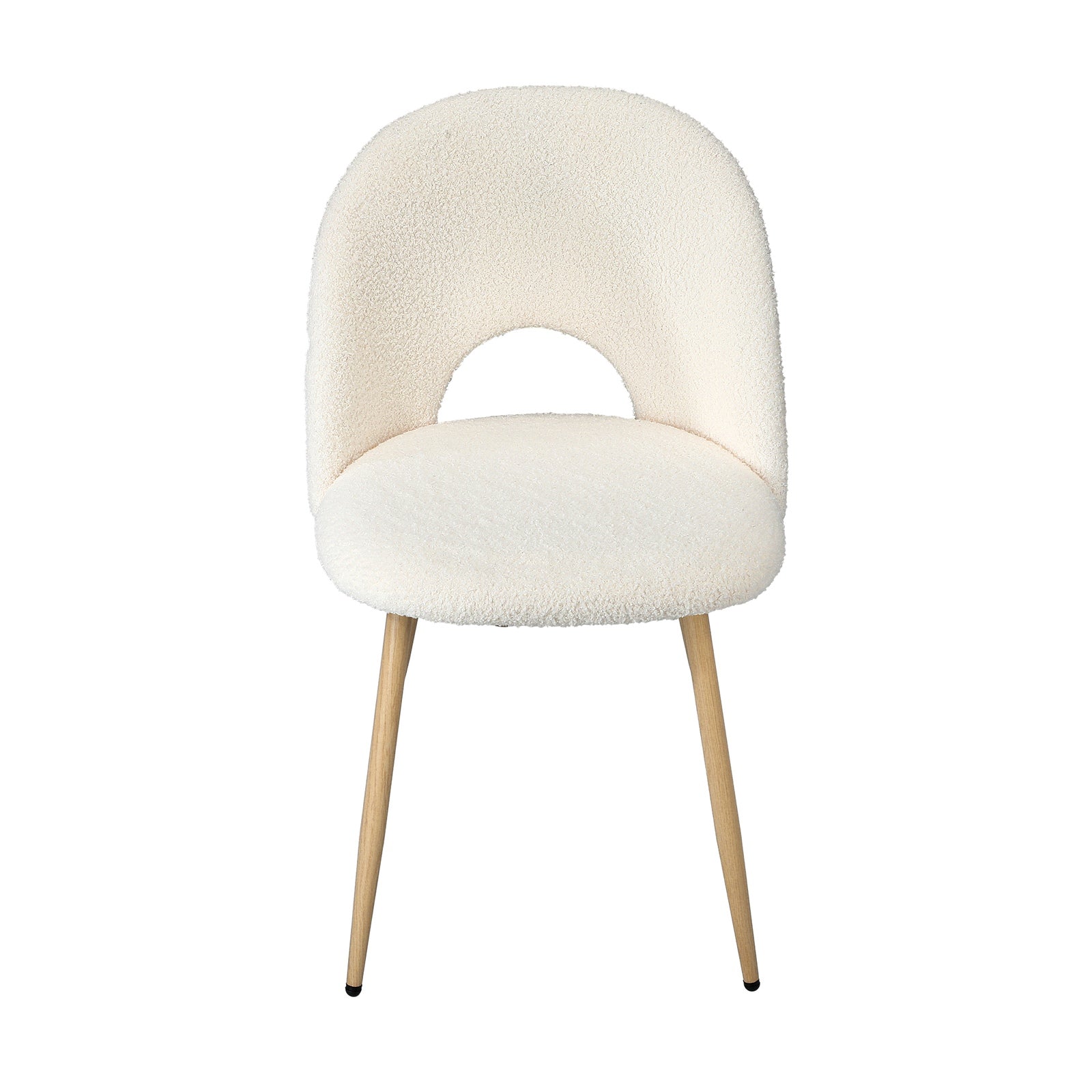 Oikiture Dining Chairs Accent Chair Armchair Sherpa Wooden White - Sunyee