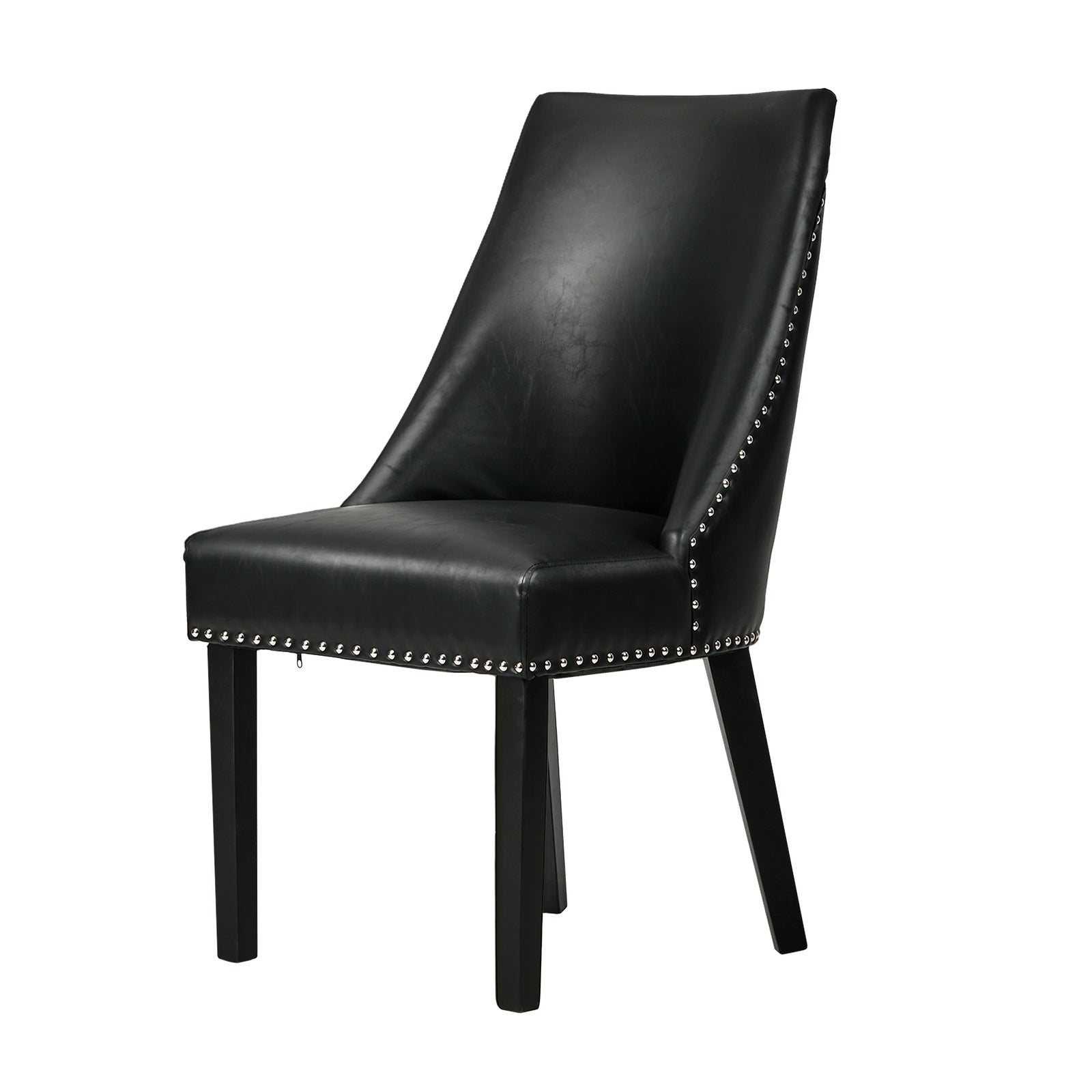 Oikiture 8PCs PU Leather Dining Chair Kitchen Padded Seat Winglet Design Black - Sunyee