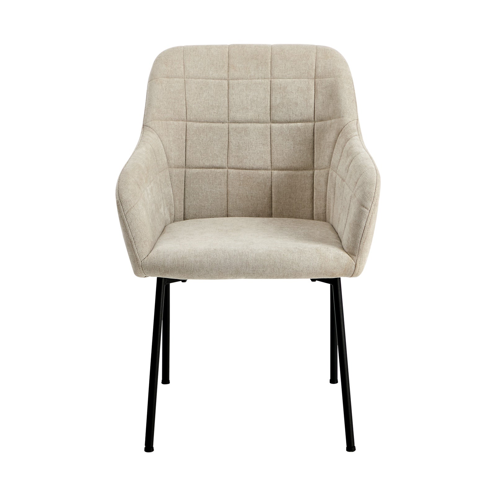 Oikiture 4x Dining Chairs Kitchen Accent Armchairs Linen Fabric Beige - Sunyee