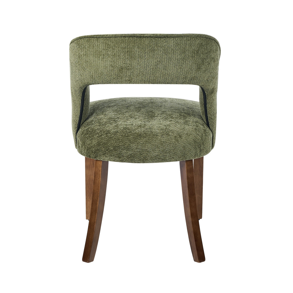 Oikiture 2x Dining Chairs Chenille Upholstery Chair Rubberwood Legs Green